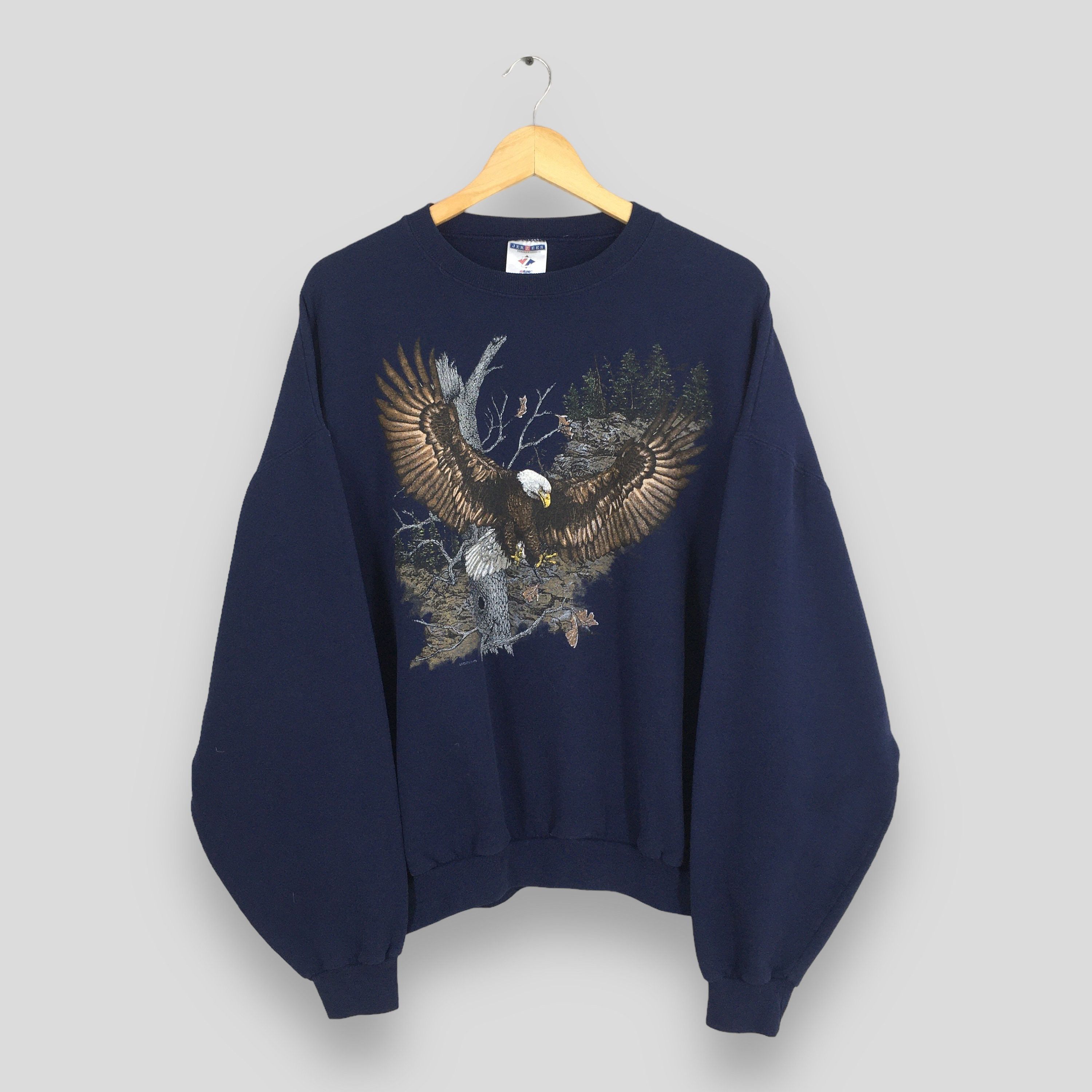 Habitat Vintage 90s Alaska Eagles Blue Sweatshirt XLarge Size US XL / EU 56 / 4 - 1 Thumbnail