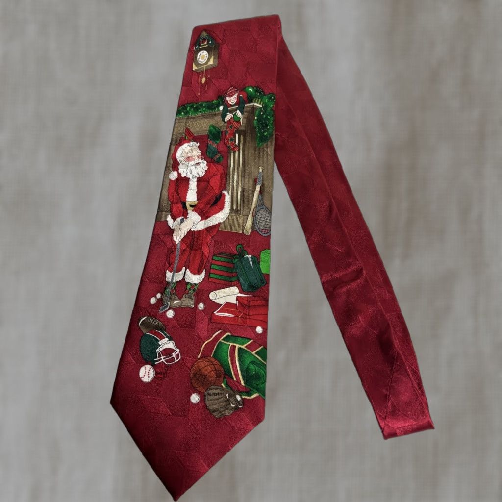 Vintage **CHRISTMAS NECKTIE MMG RED SANTA GOLF MEN'S** User: **RED CHRISTMAS NECKTIE MMG SANTA GOLF MEN'S** Size ONE SIZE - 1 Thumbnail