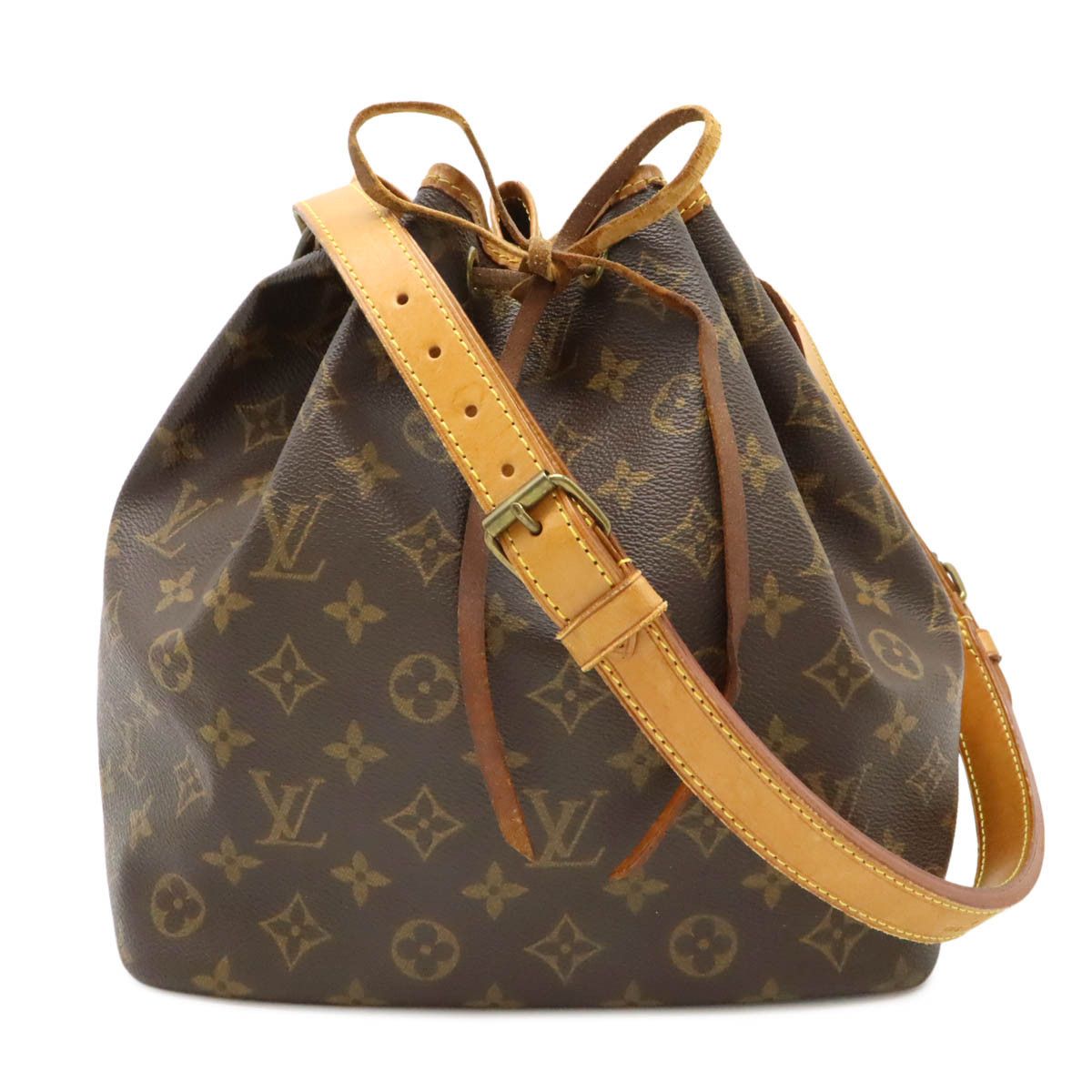 Louis Vuitton Louis Vuitton Petit Noe Monogram Shoulder Bag Canvas Shoulder Bag M42226 in Brown, Women's