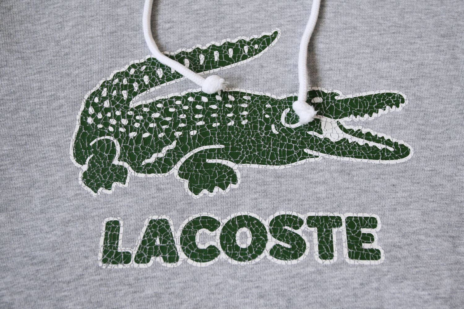 Lacoste Lacoste Boxy Fit Gray Croc Hoodie Big Green Logo 6 XL Size US XL / EU 56 / 4 - 3 Thumbnail