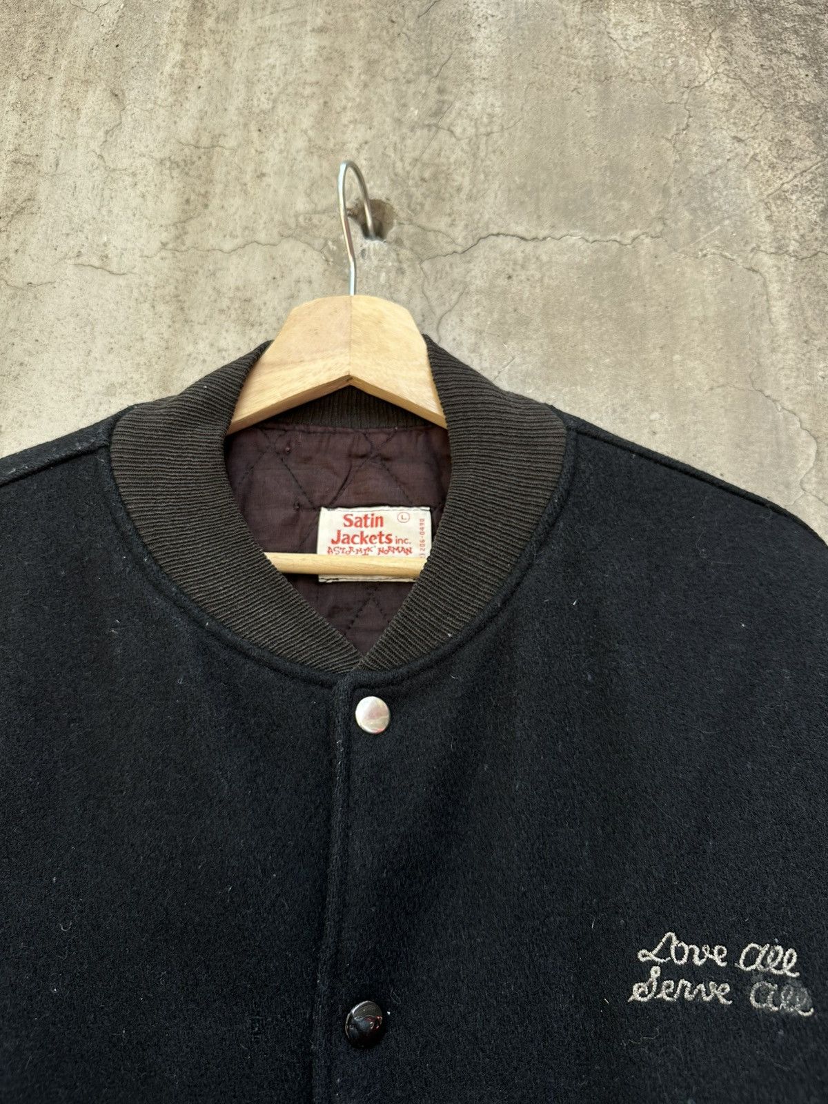 Hard Rock Cafe × Vintage Vintage Varsity Jacket Hard Rock Café Love All Serve all Size US L / EU 52-54 / 3 - 3 Thumbnail