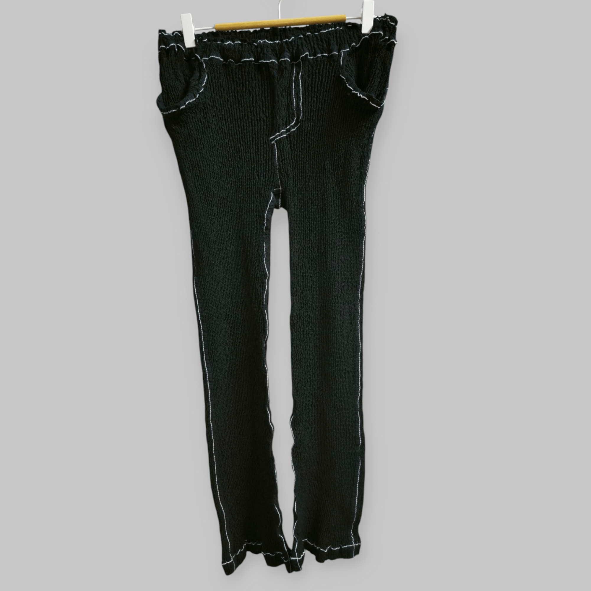 Pleats Please Issey Miyake Popcorn Cauliflower Black/White Pant Size 37" - 3 Thumbnail