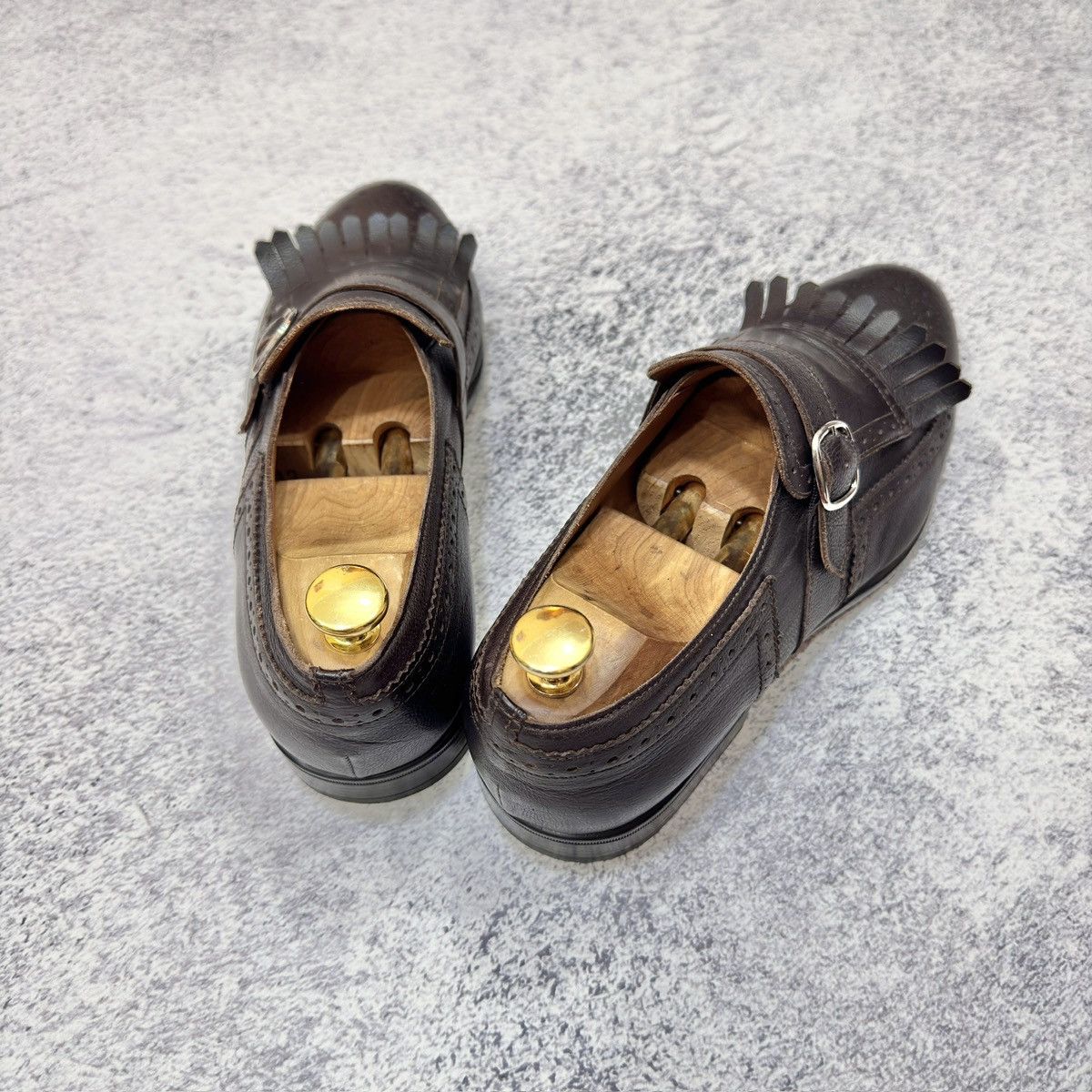 Doucal's × Handmade Doucal’s Italy Dark Brown Monk Shoes US9 UK8 EU42 27cm Size US 9 / EU 42 - 10 Thumbnail