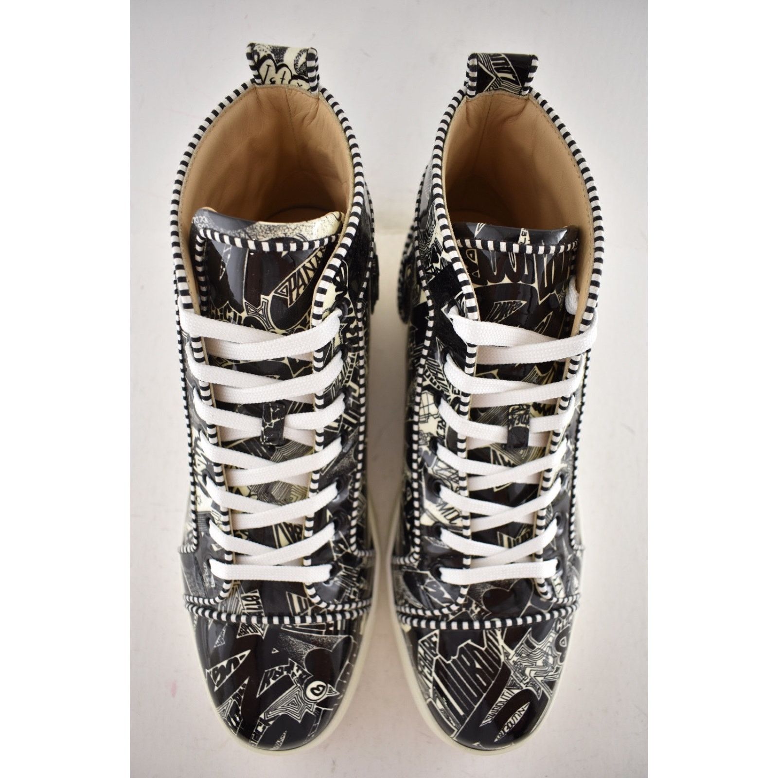 Christian Louboutin Men Louis Orlato Flat Patent Nicograf High Top Sneaker 44 11 Size US 11 / EU 44 - 7 Thumbnail
