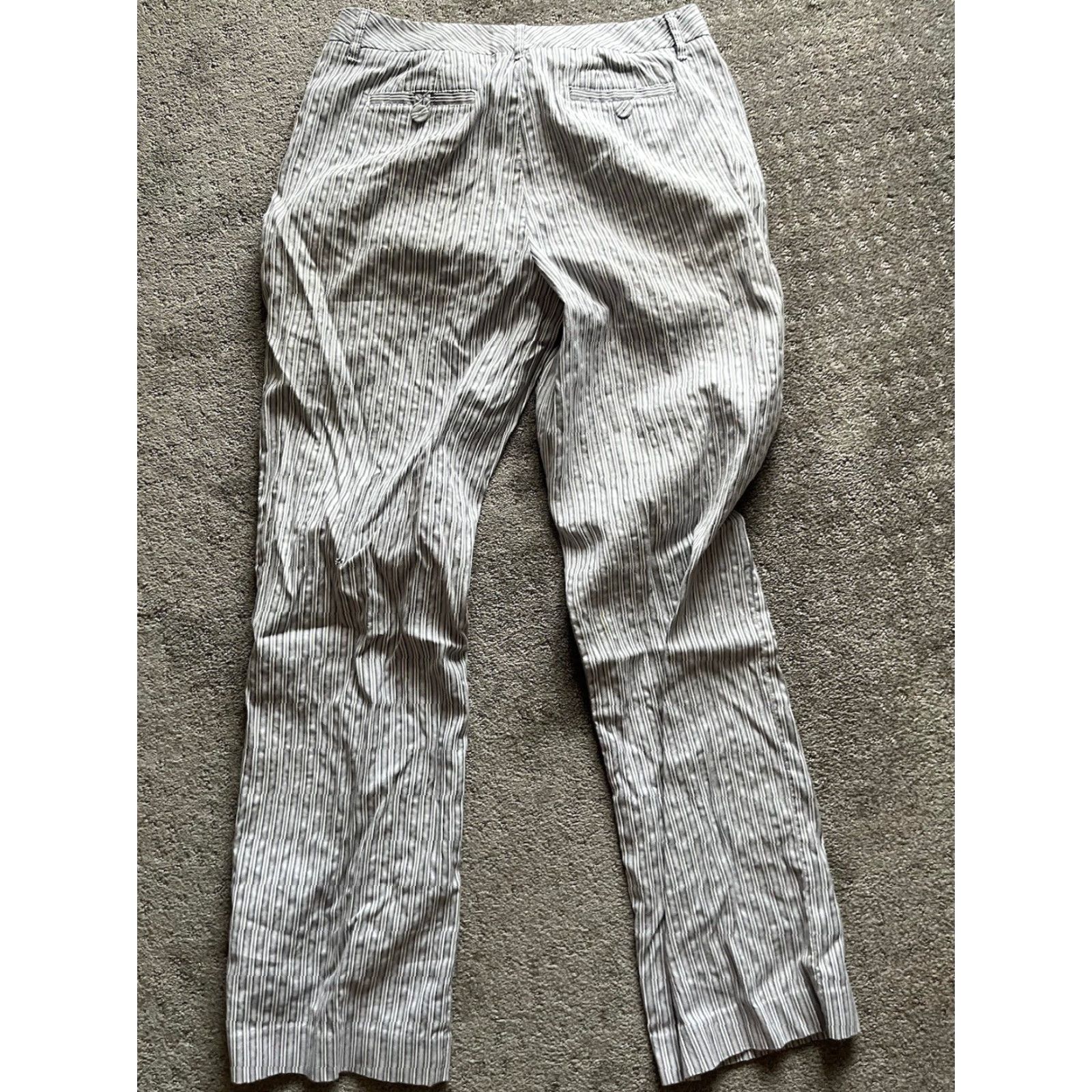 Talbots VINTAGE Talbots Women's Pants Striped Blue Casual Size 12 Stretch Size 34" / US 12 / IT 48 - 3 Thumbnail