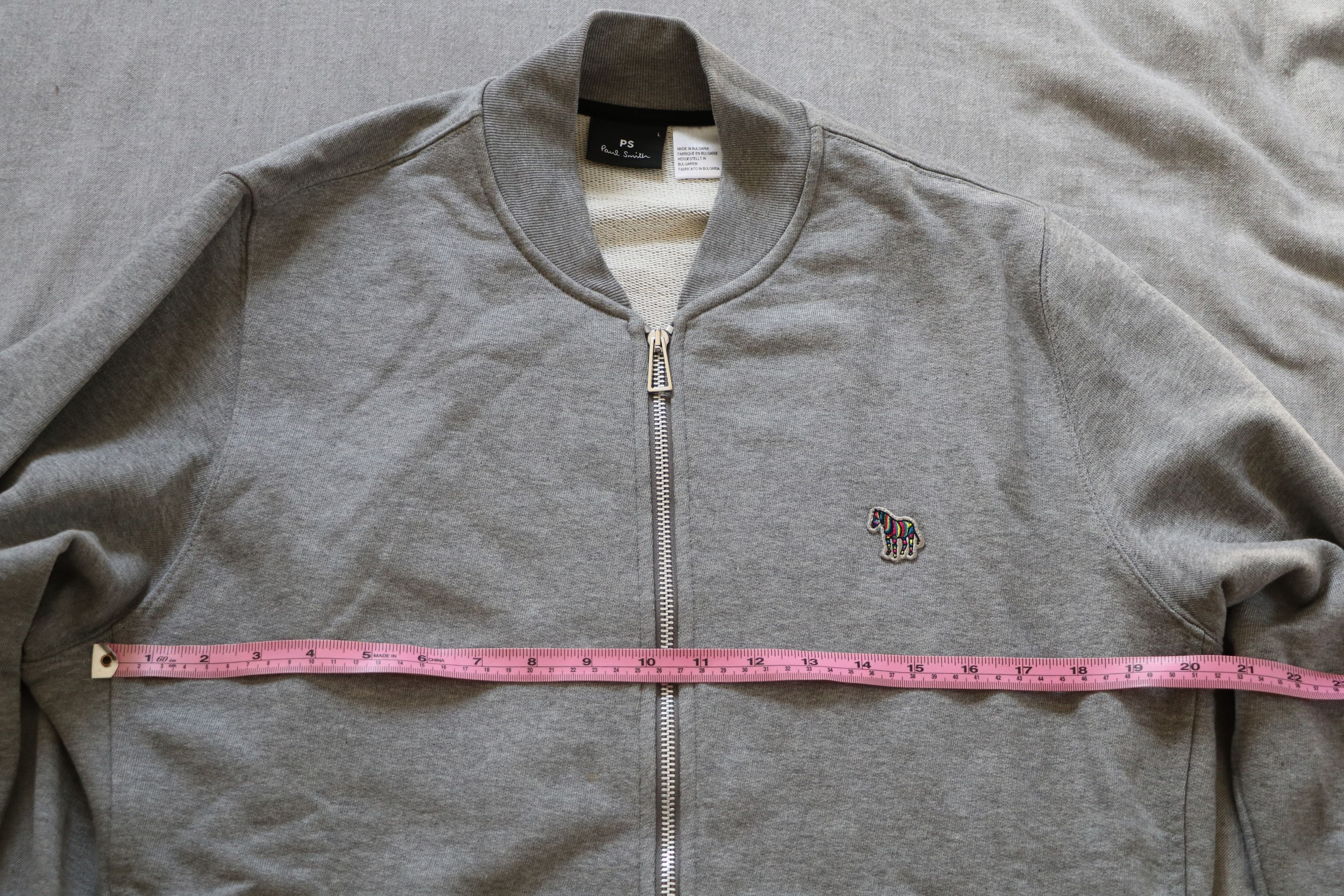 Paul Smith Gray zip-up collared sweatshirt rainbow zebra logo Size US L / EU 52-54 / 3 - 6 Thumbnail