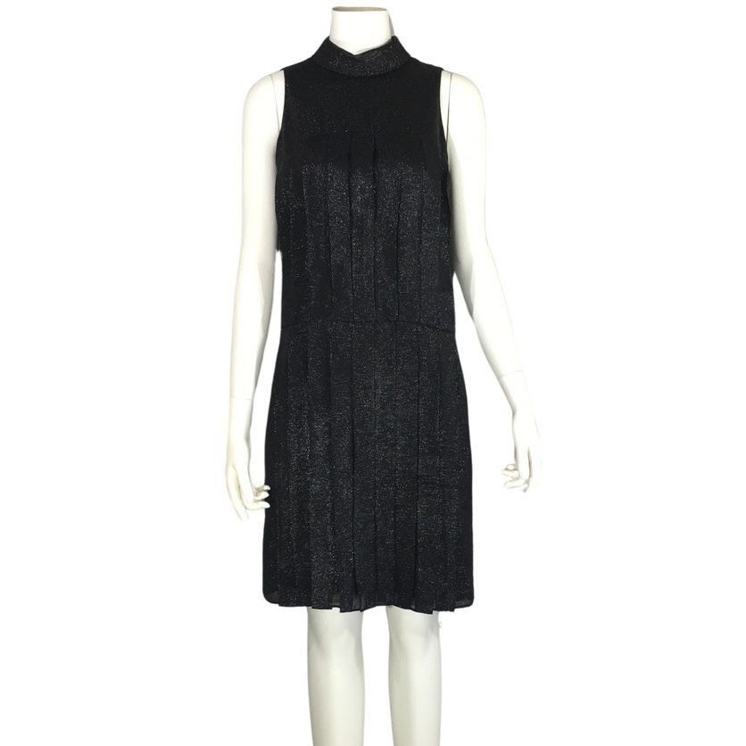 CHANEL 11A Black Silk Blend Shimmer Dress women 34