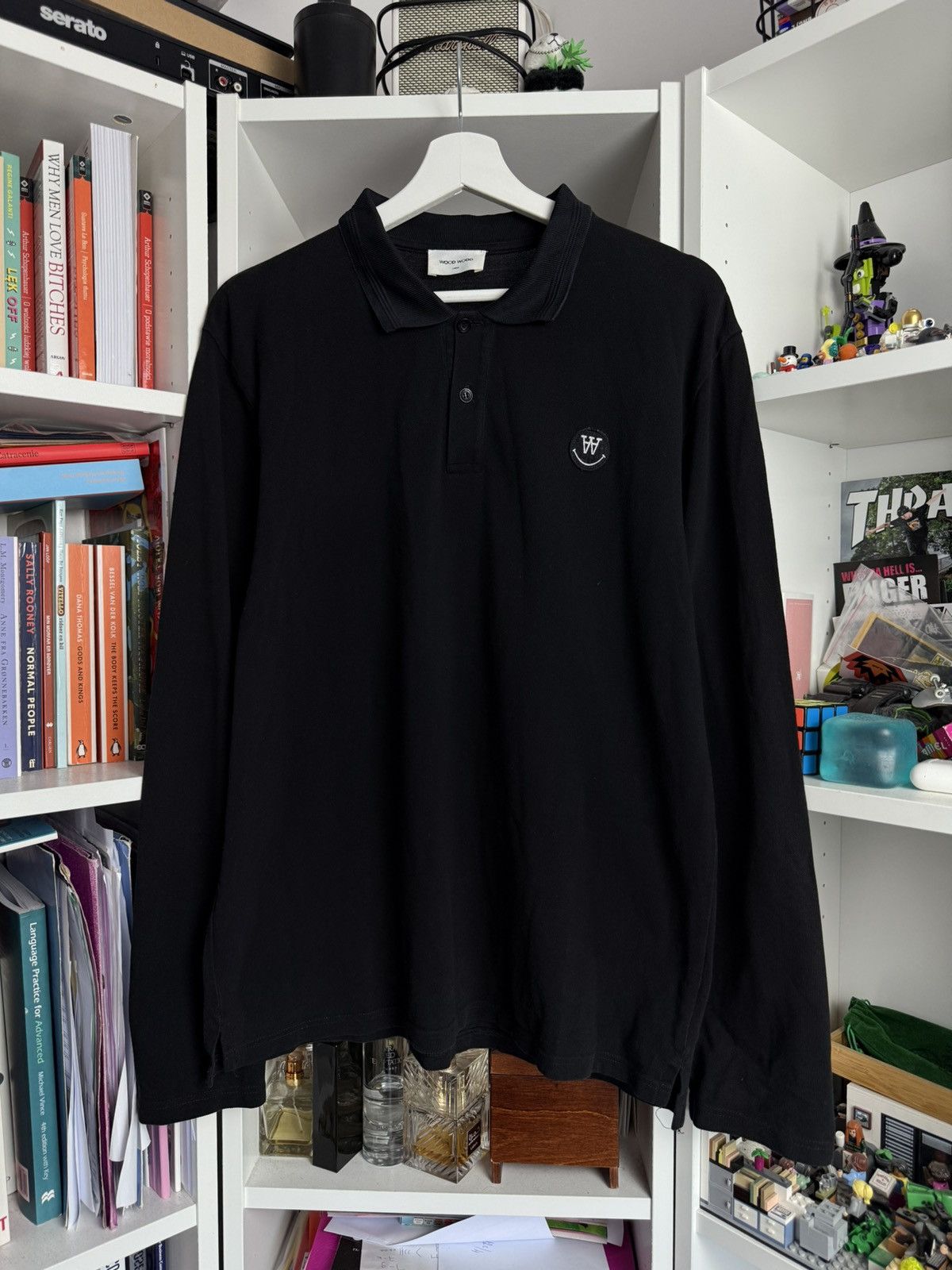 Designer × Wood Wood Wood Wood black longsleeve polo t-shirt L streetwear luxury Size US L / EU 52-54 / 3 - 1 Thumbnail