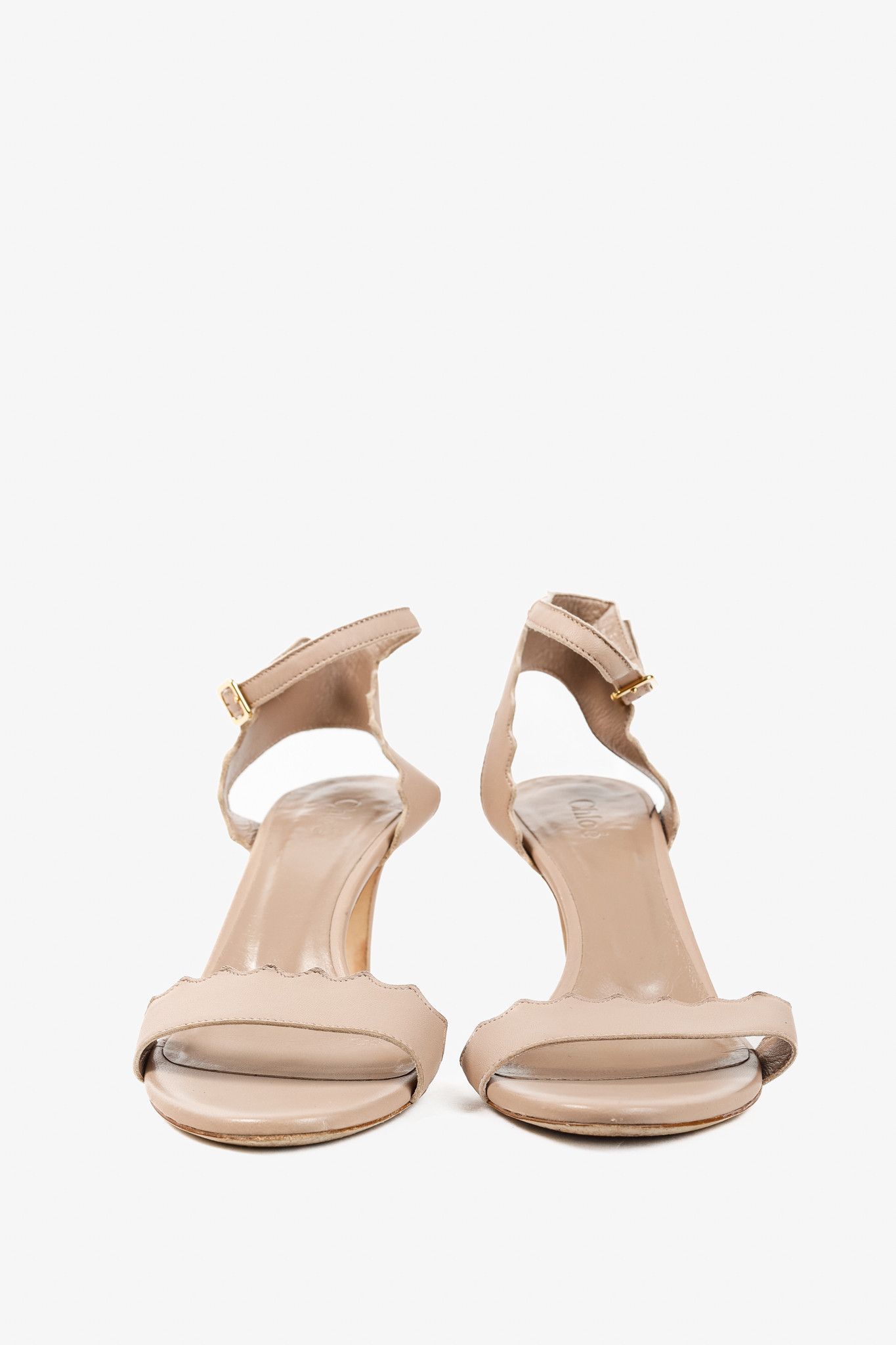 Chloe Chloe Lauren "Light Pastel" Nappa Leather Scalloped Sandals Size US 5.5 / IT 35.5 - 2 Thumbnail