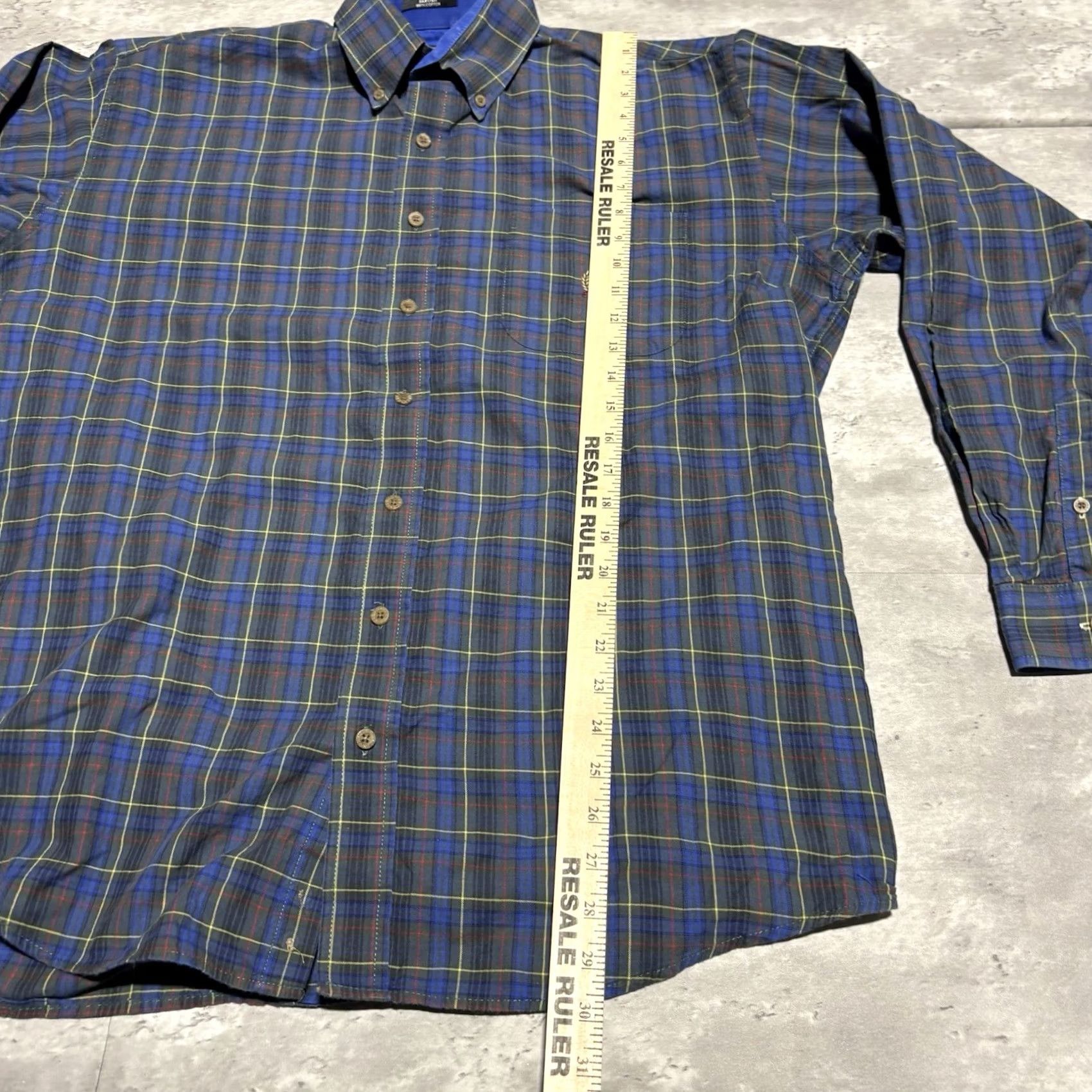 Vintage Cinch Button-Down Shirt Mens Large Blue Green Plaid Long Sleeve Western Cowboy Size US L / EU 52-54 / 3 - 2 Thumbnail