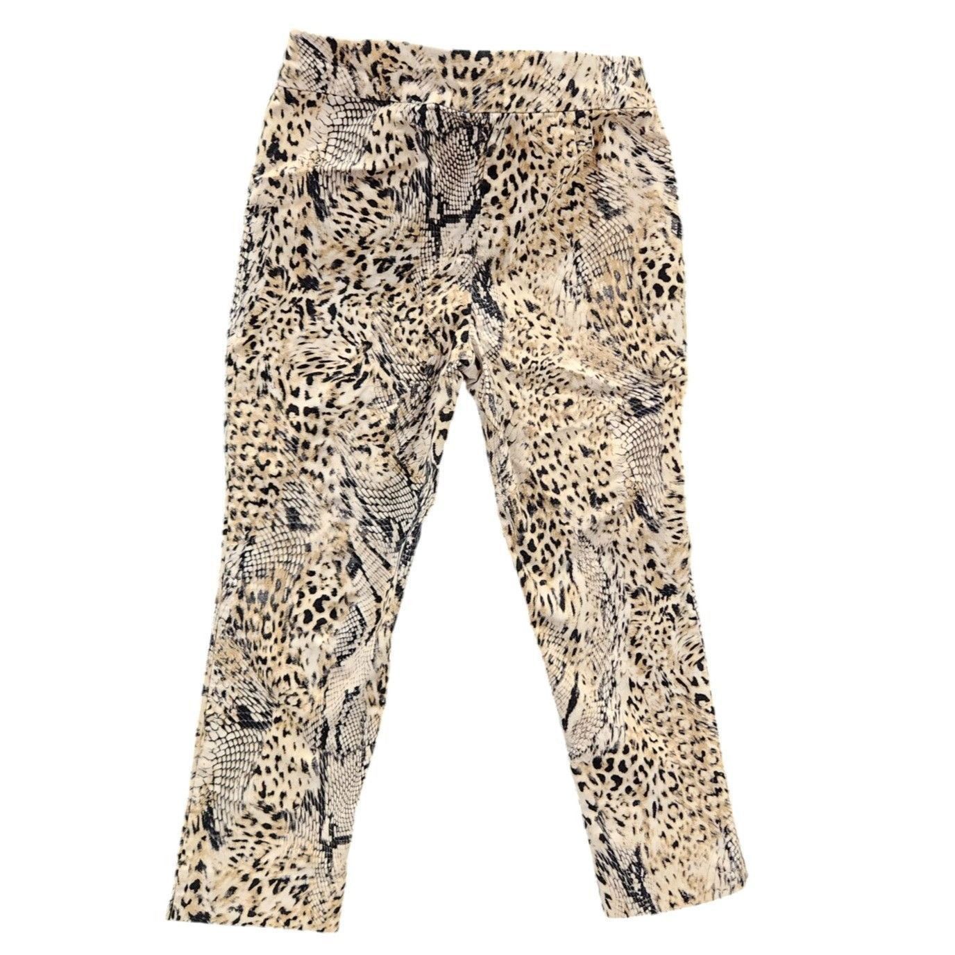Chicos Chicos Womens Leopard Print Slim Pants Size 00 US 2 Rayon Bl Size 24" / US 00 / IT 34 - 1 Thumbnail