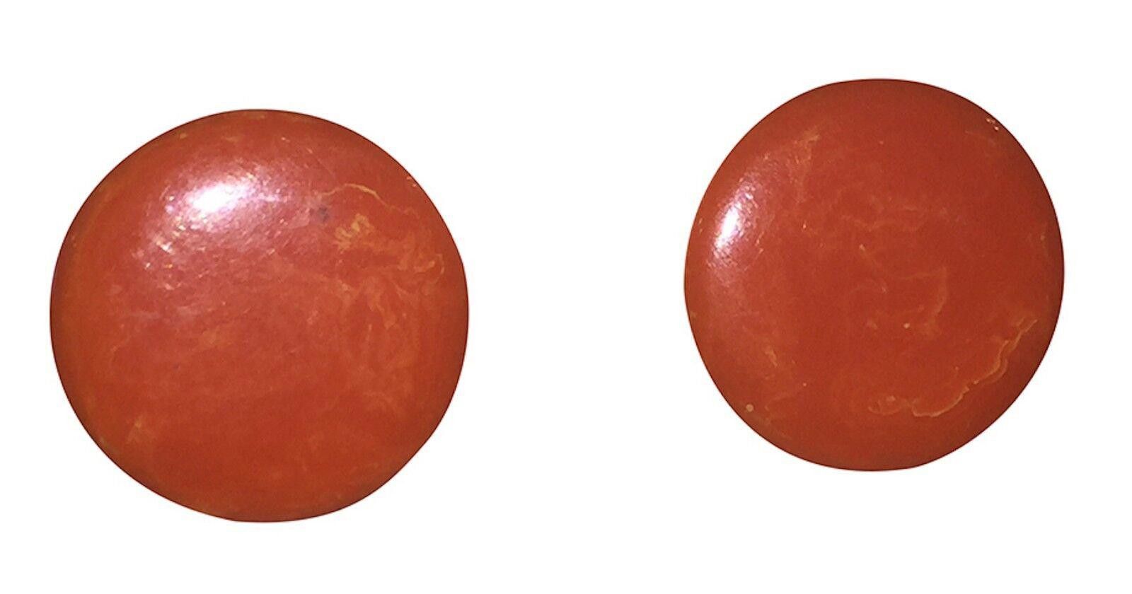 Designer Orange Swirl Round Bakelite Clip On Earrings Size ONE SIZE - 1 Thumbnail