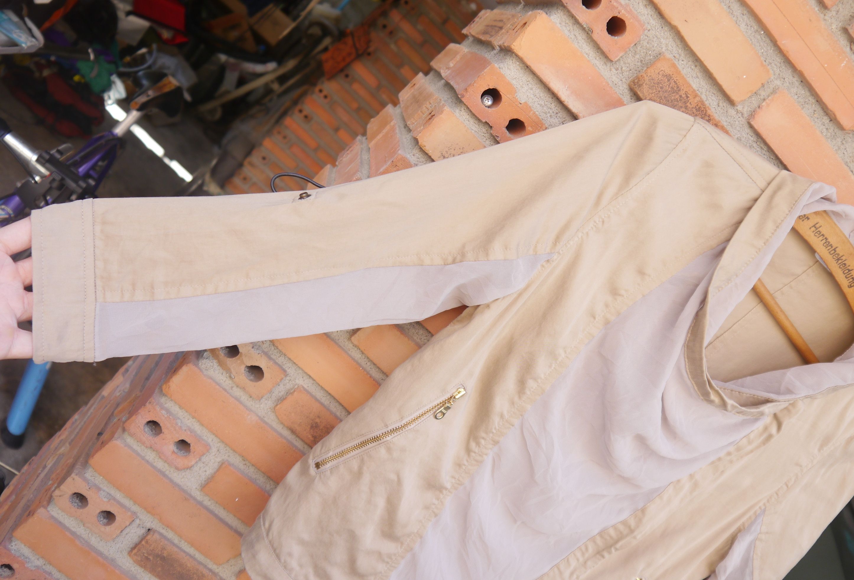 Japanese Brand (J706) SRIC Japan Beige Jacket Sz 38 Size XS / US 0-2 / IT 36-38 - 4 Thumbnail