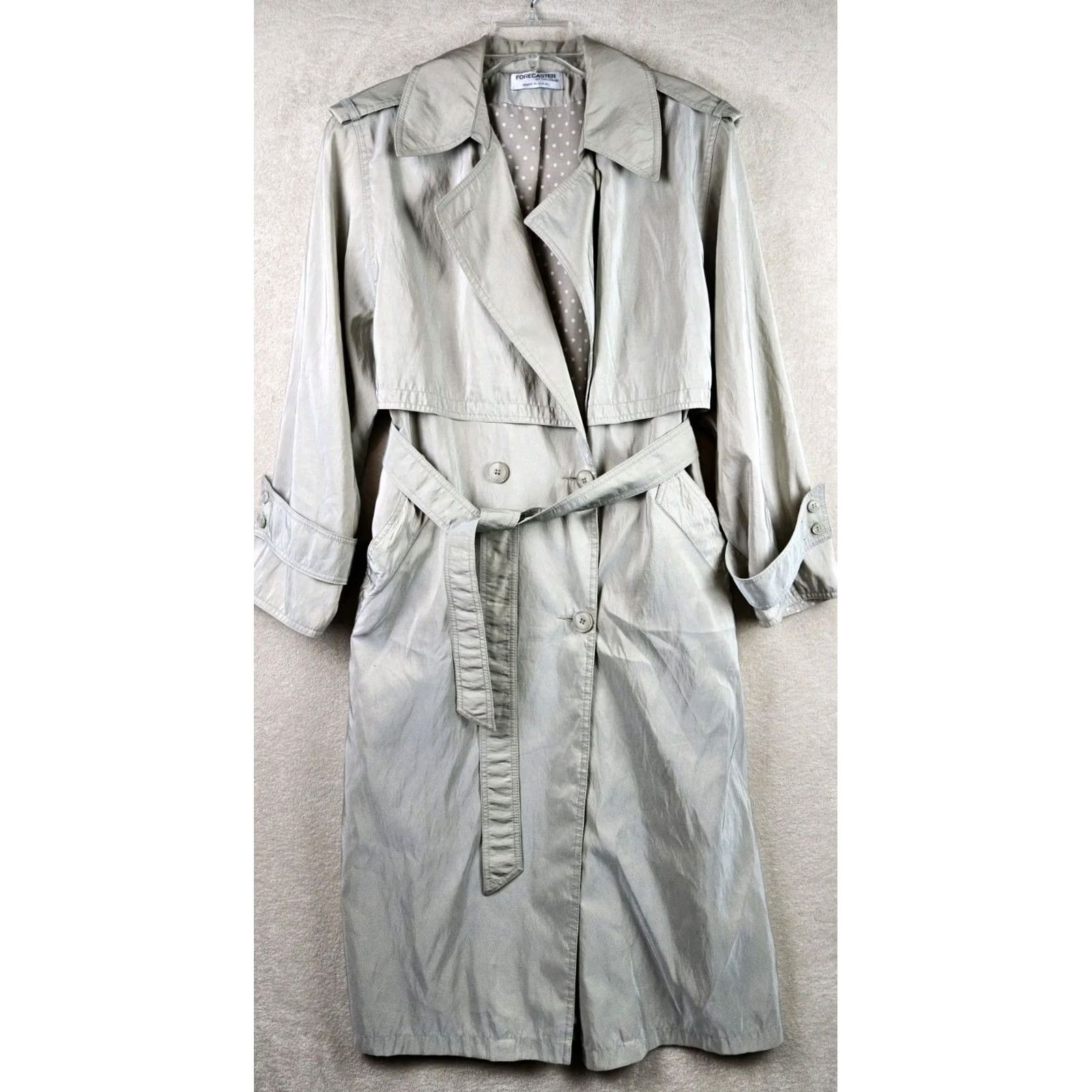 Vintage VINTAGE Forecaster Of Boston Trench Coat Women 5/6 Beige Nylon Coat Trench 50s 60s Size S / US 4 / IT 40 - 2 Thumbnail