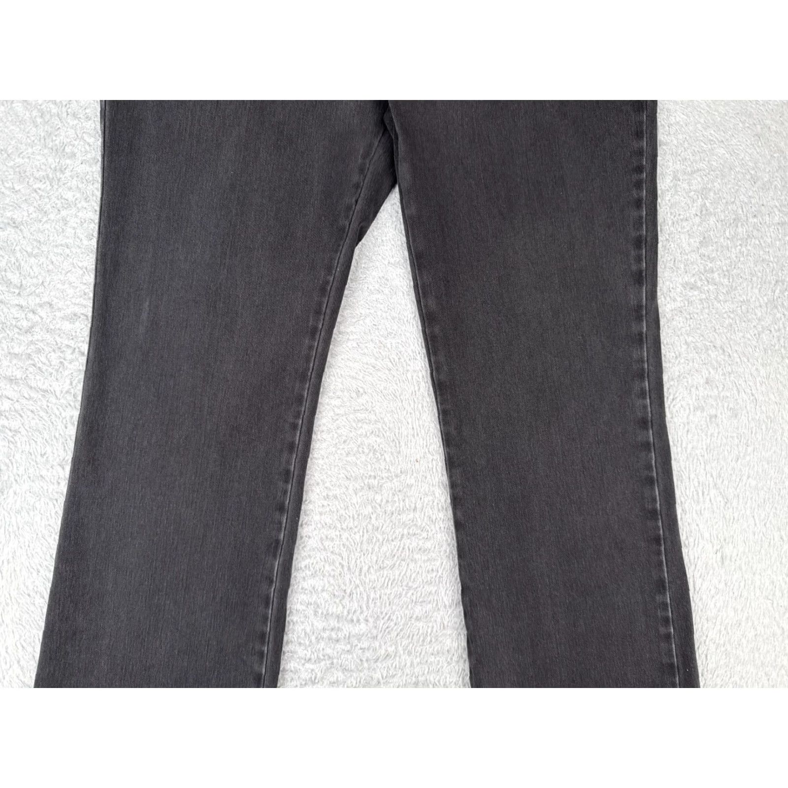 Vintage Womens Jeans 34x31 Black Denim Bootcut Stretch Cotton Blend High Rise Zip Fly Size 24" / US 00 / IT 34 - 3 Thumbnail