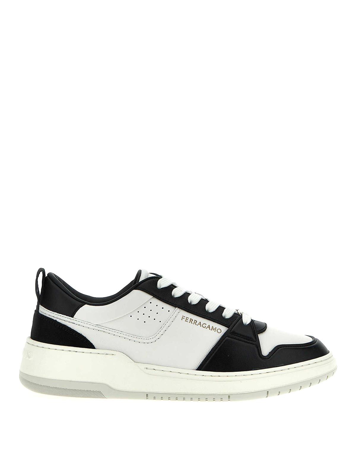 Salvatore Ferragamo o1s1rm1125 Dennis Low-Top Sneakers in White/Black Size US 11 / EU 44 - 1 Thumbnail