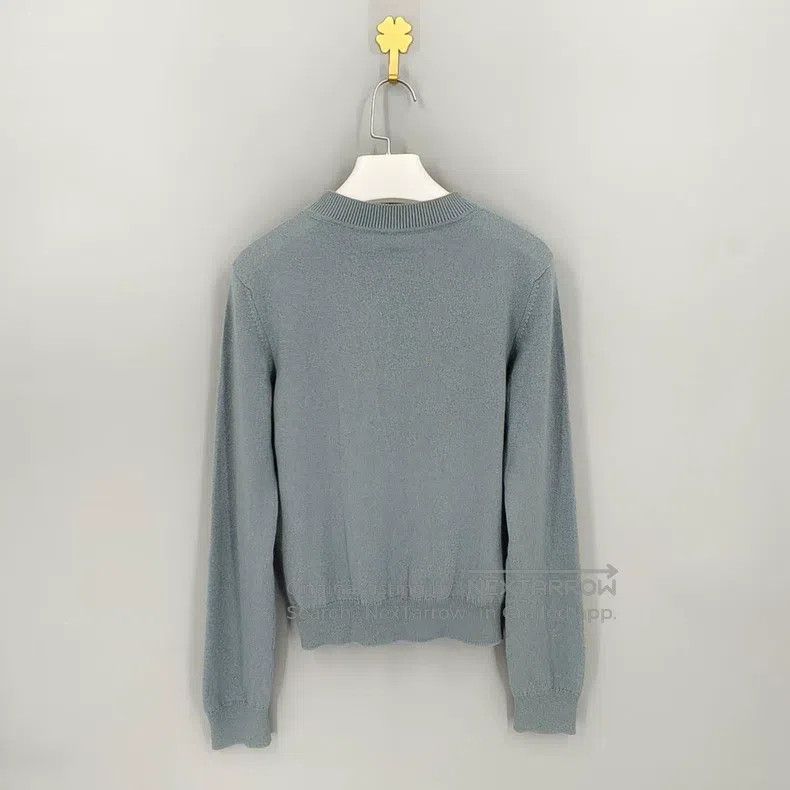Hermes Hermes Haze Blue Pattern Embroidered Cashmere Sweater Size XS / US 0-2 / IT 36-38 - 2 Thumbnail