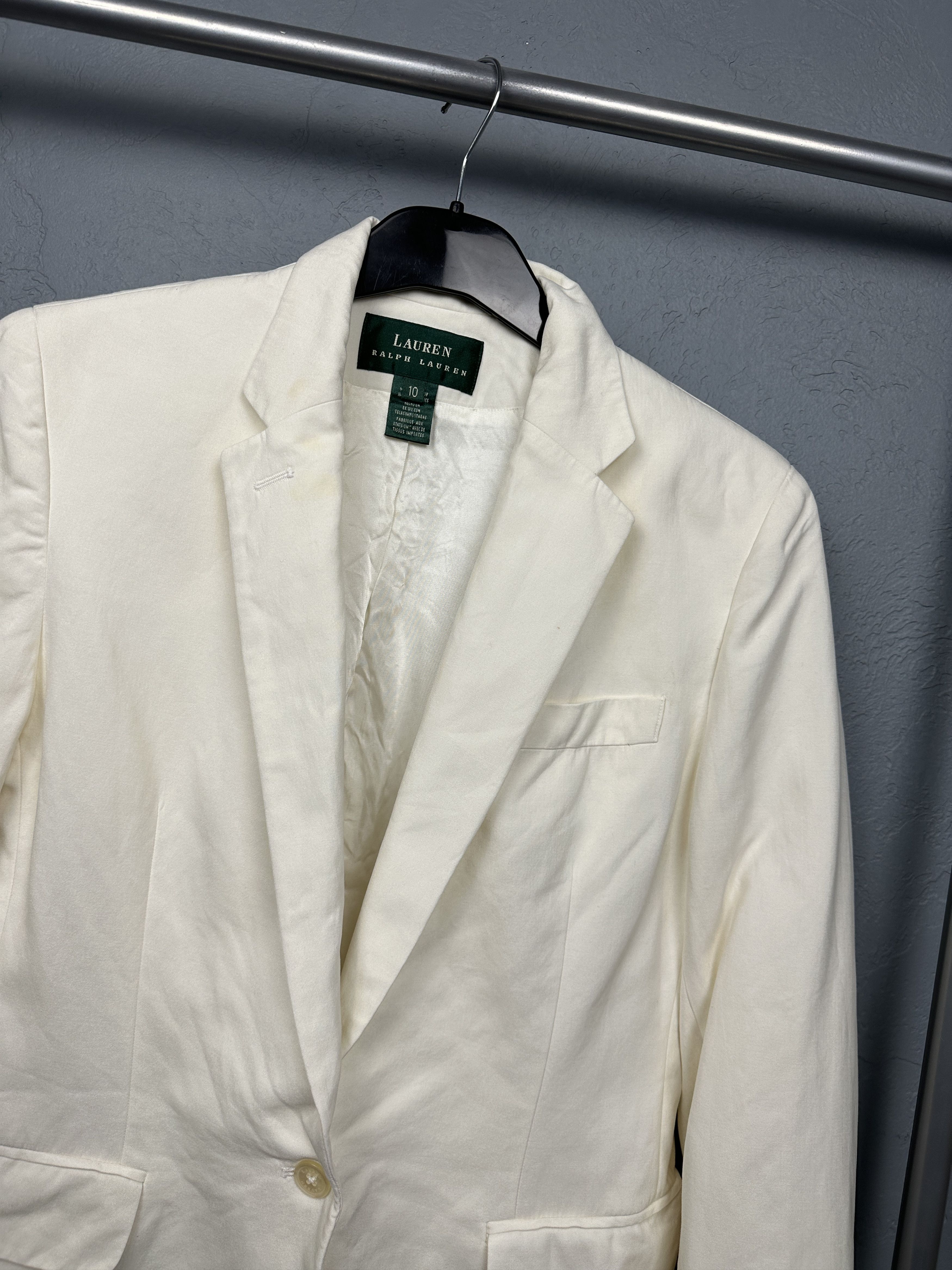 Polo Ralph Lauren × Ralph Lauren × Vintage Polo Ralph Lauren Womens Cotton-Silk Blazer Jacket Size L / US 10 / IT 46 - 2 Thumbnail