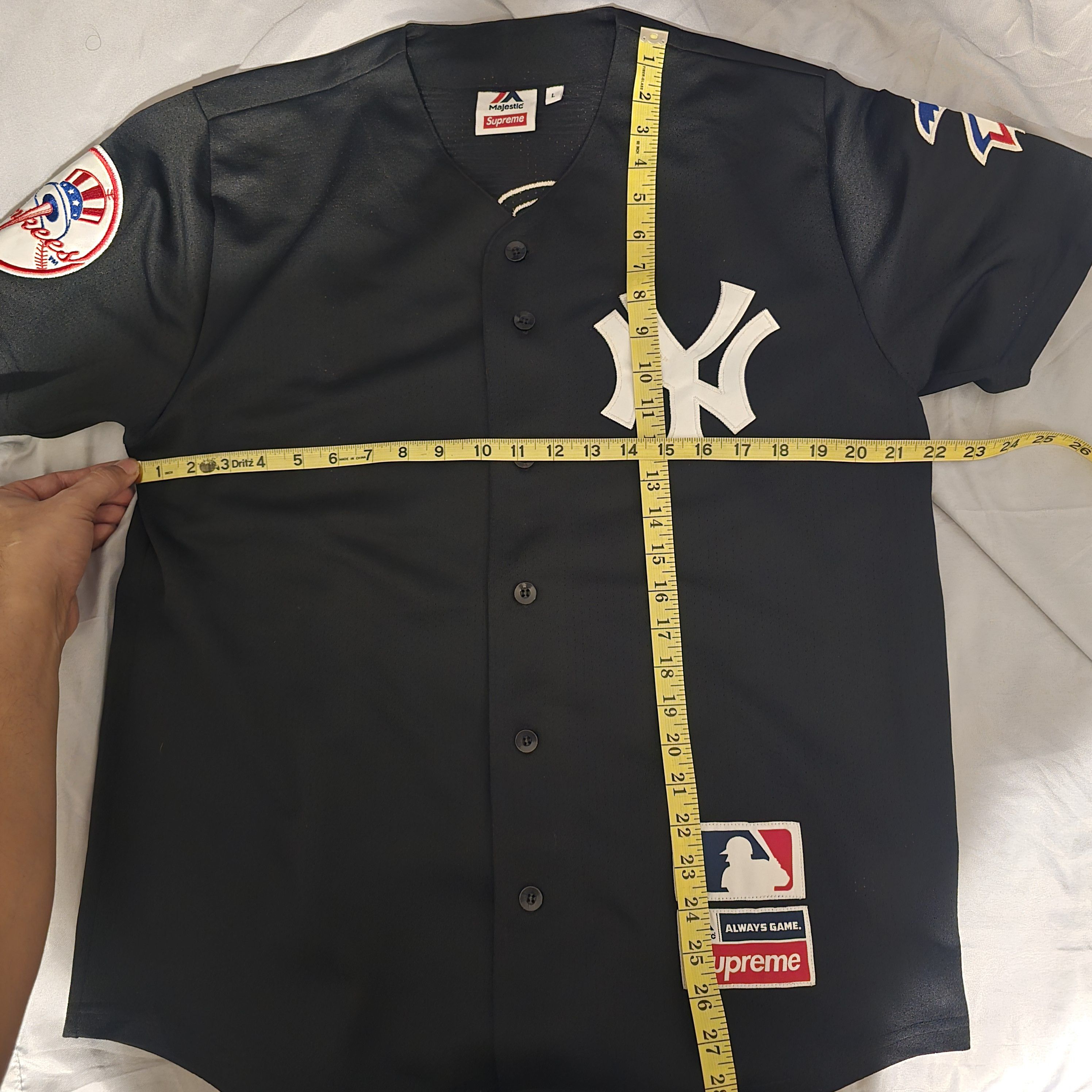 New York Yankees × Supreme Supreme Yankees Baseball Jersey Black Size US L / EU 52-54 / 3 - 3 Thumbnail