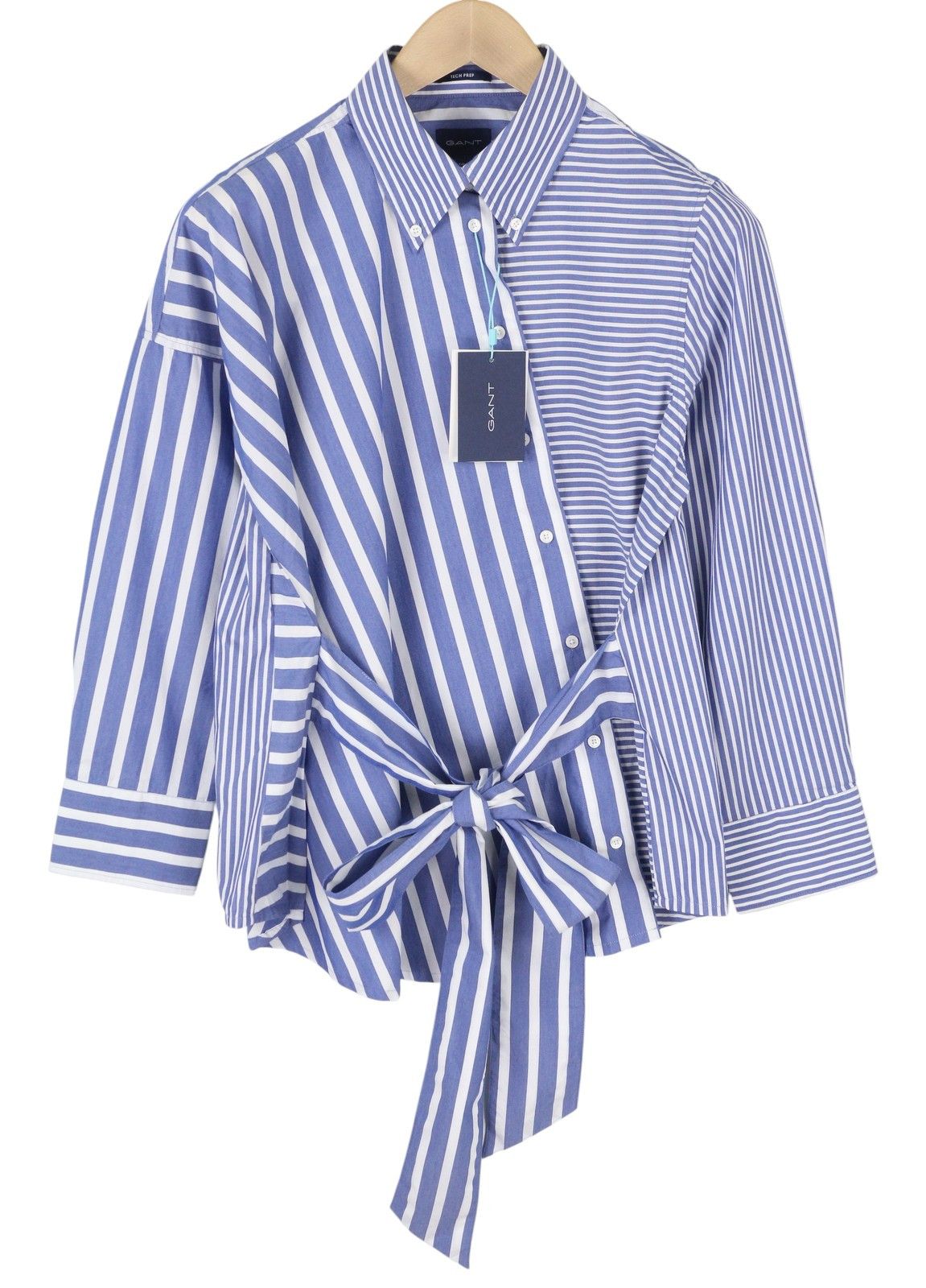 Gant TECH PREP MIX STRIPE EU40 College Blue Belted Shirt 87530 Size L / US 10 / IT 46 - 1 Thumbnail