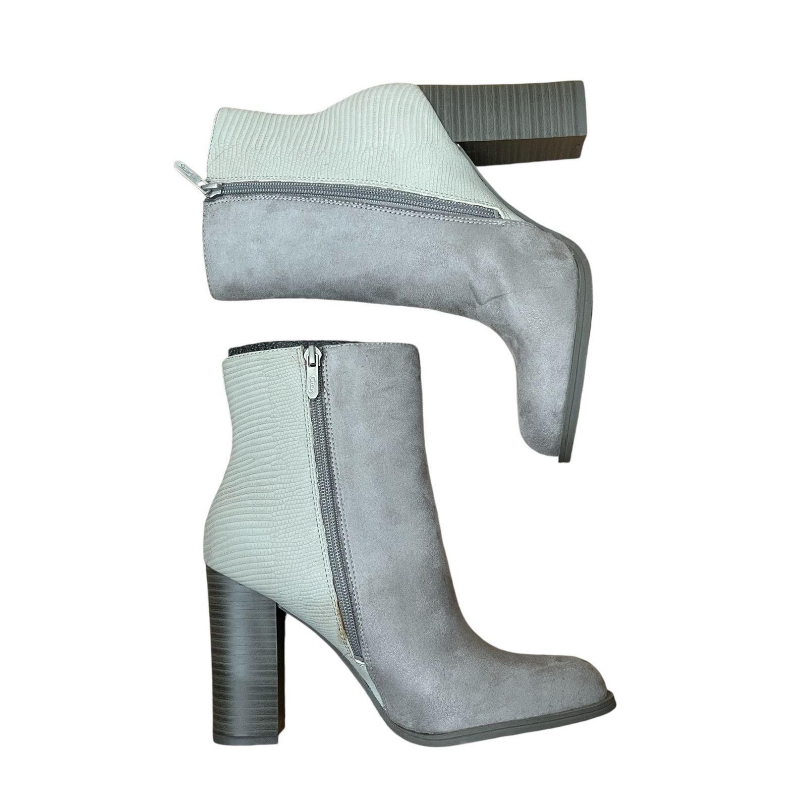 Sam Edelman Circus by Sam Edelman Grey Croc Embossed Suede Bootie Sz 8.5 Size US 8.5 / IT 38.5 - 14 Thumbnail