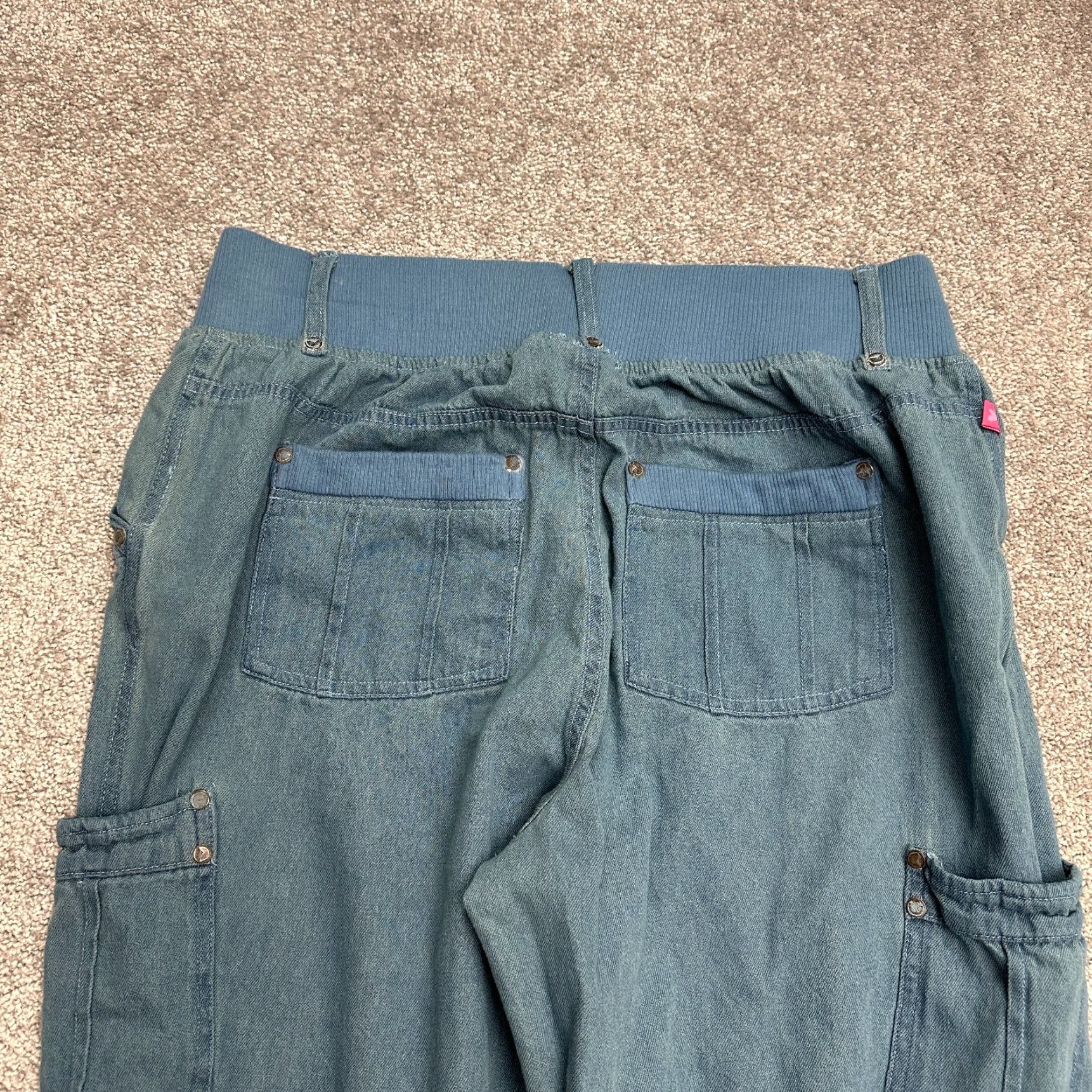 Vintage Woman Within Jeans Women 18W Plus Denim Cargo Straight 35x27 Blue 27in Inseam Size 40" / US 18 - 4 Thumbnail