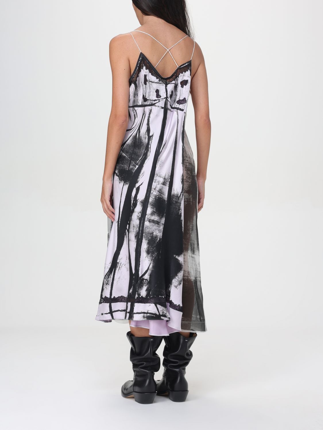 Maison Margiela o1y0625 Midi Dress in White/Gray Size XS / US 0-2 / IT 36-38 - 4 Thumbnail