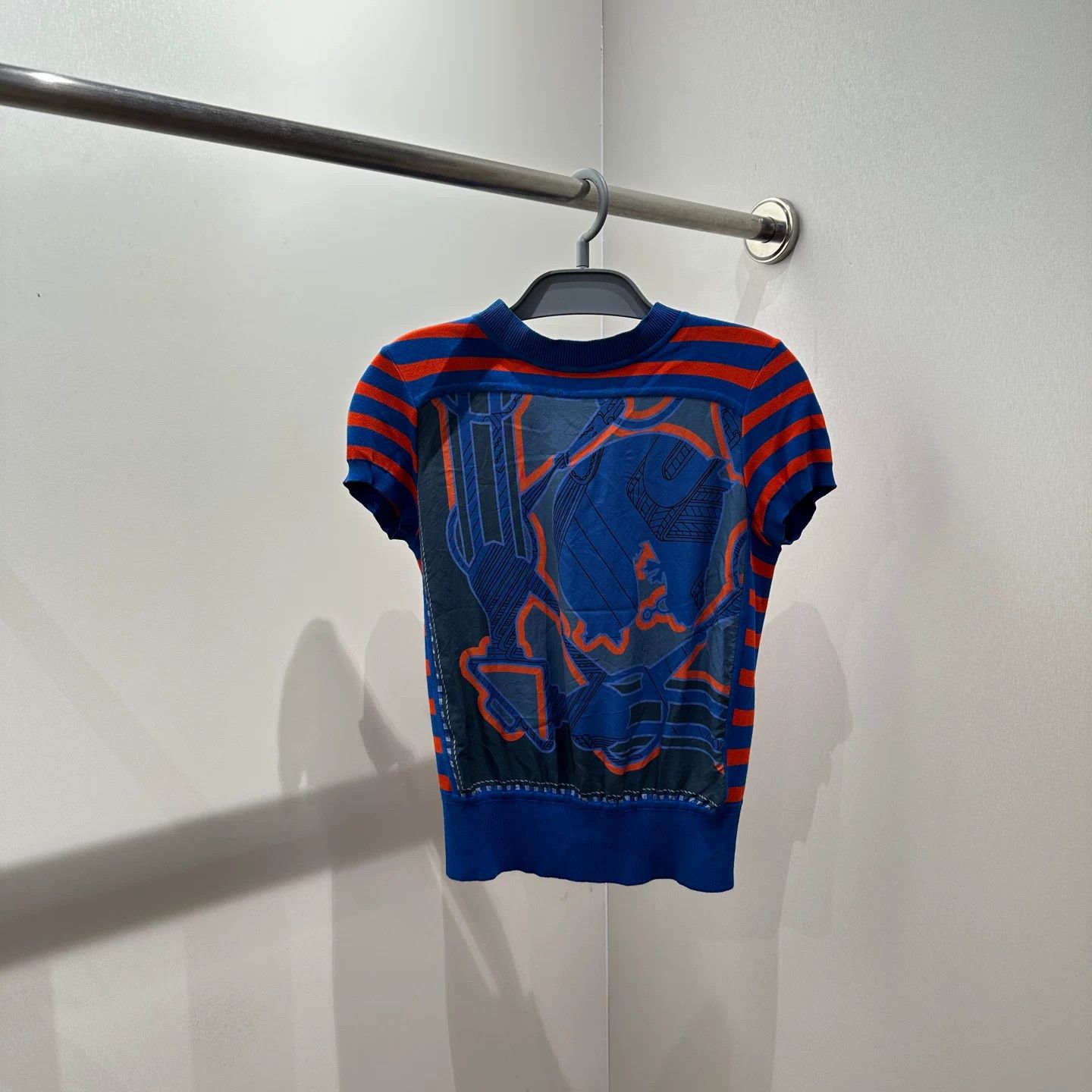 Hermes Hermes Silk Striped T-Shirt it_34 Women Size XXS / US 00 / IT 34 - 1 Thumbnail
