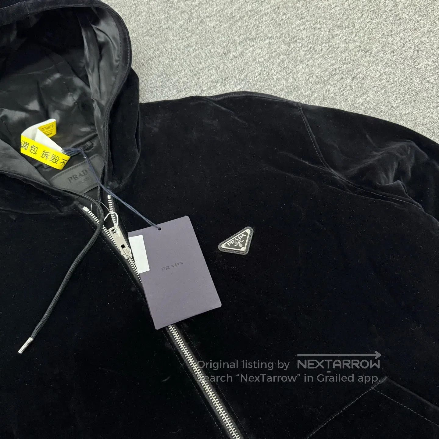 Prada Prada Delta pattern, velvet, zipper, hooded jacket| Size US XXL / EU 58 / 5 - 4 Thumbnail