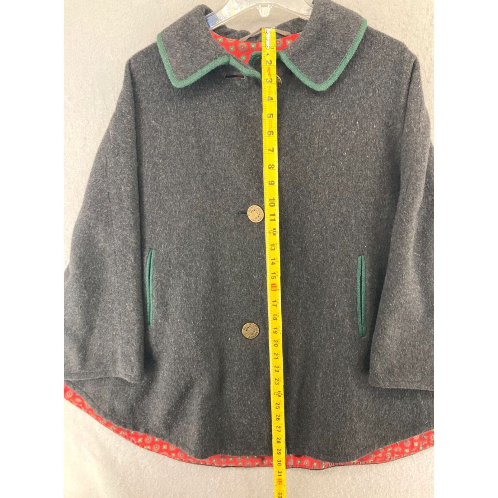 Vintage VINTAGE Unbranded Wool Cape 30 Gray Lined Casual 80s 90s Womens Size 4XL / US 24-26 - 3 Thumbnail