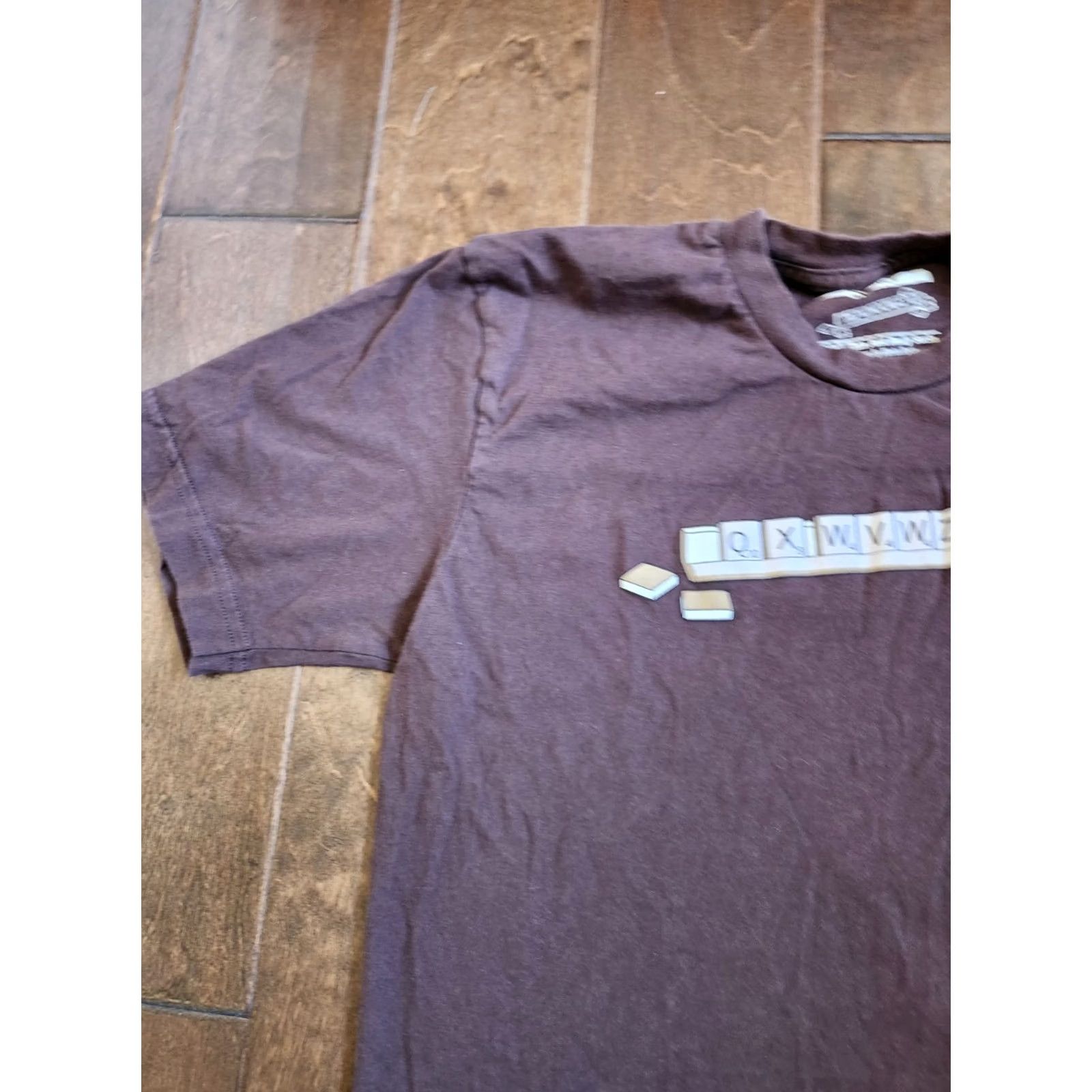 Threadless Treadless Scrabble Print T-shirt Men Brown Short Sleeve Crew Neck M Regular Size - United States Made Size US M / EU 48-50 / 2 - 3 Thumbnail
