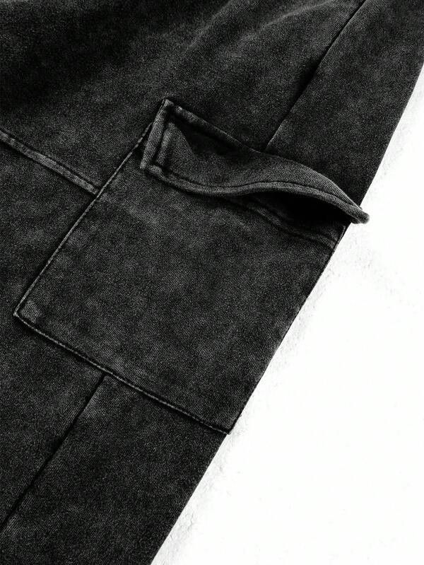 Japanese Brand Black Washed Cargo Sweatpants Size US 38 / EU 54 - 5 Thumbnail