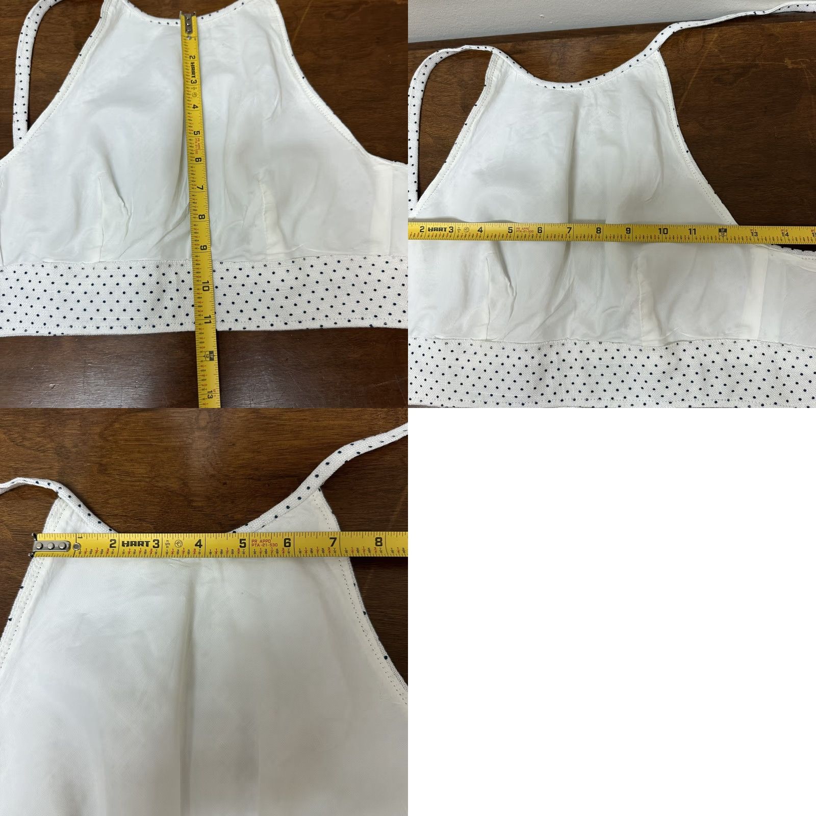 Vintage VINTAGE Halter Top - Black & White Polka Dot Crop Retro Pinup Union Made in USA Size M / US 6-8 / IT 42-44 - 8 Thumbnail