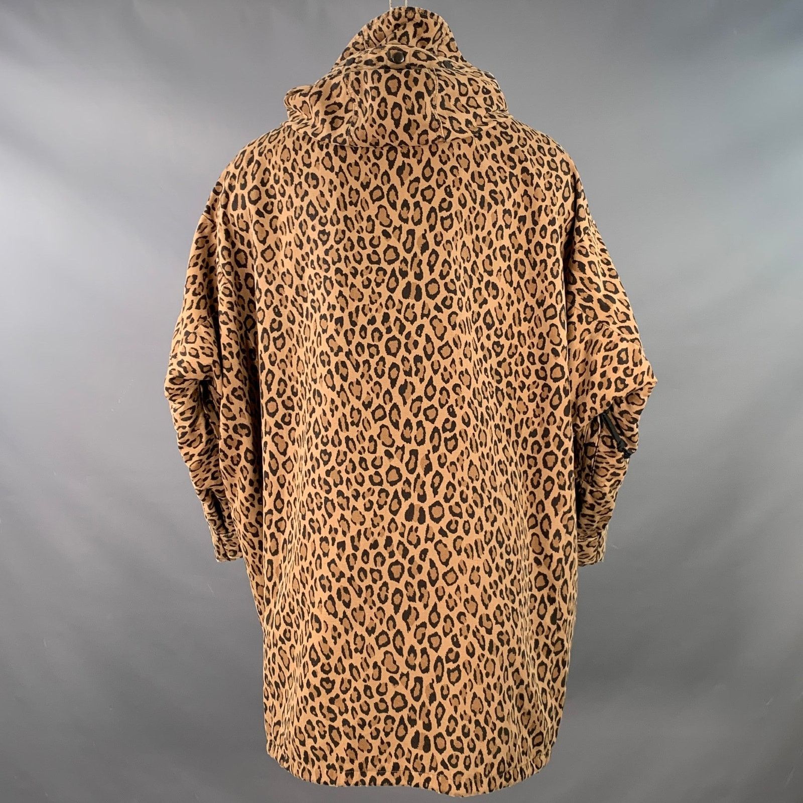 R13 Tan Black Animal Print Oversized Hooded Parka Coat Size US S / EU 44-46 / 1 - 3 Thumbnail