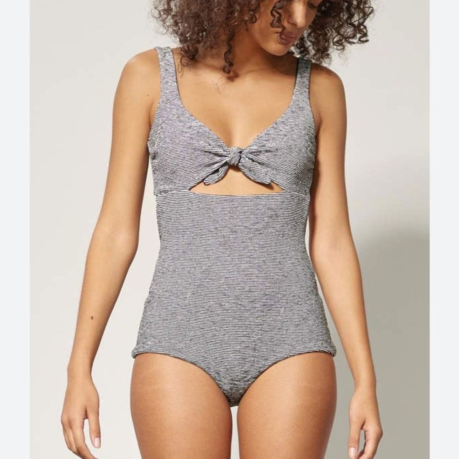 Mara Hoffman Mara Hoffman Adeline Tie-Front Striped One-Piece Swimsuit M Size M / US 6-8 / IT 42-44 - 1 Thumbnail