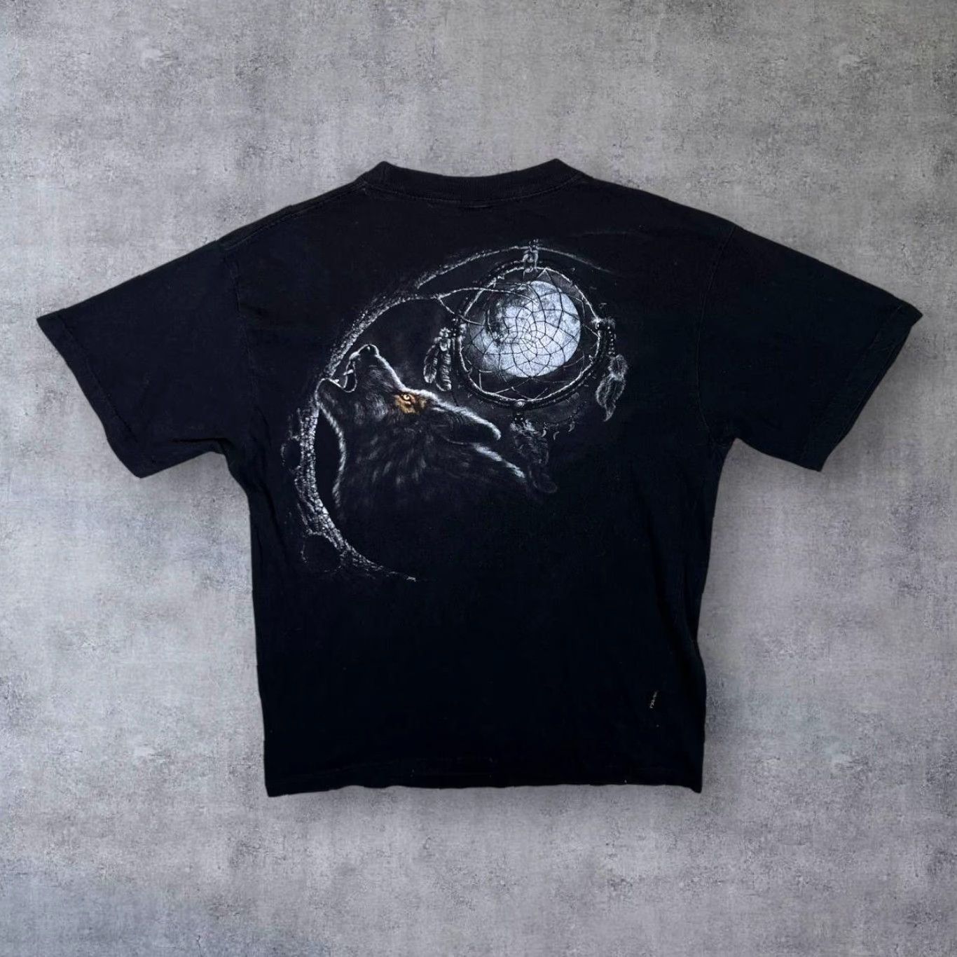 Vintage Spiral Direct Goth Wolf Dreamcatcher Moon Graphic Black T-Shirt Large Men Size US L / EU 52-54 / 3 - 2 Thumbnail
