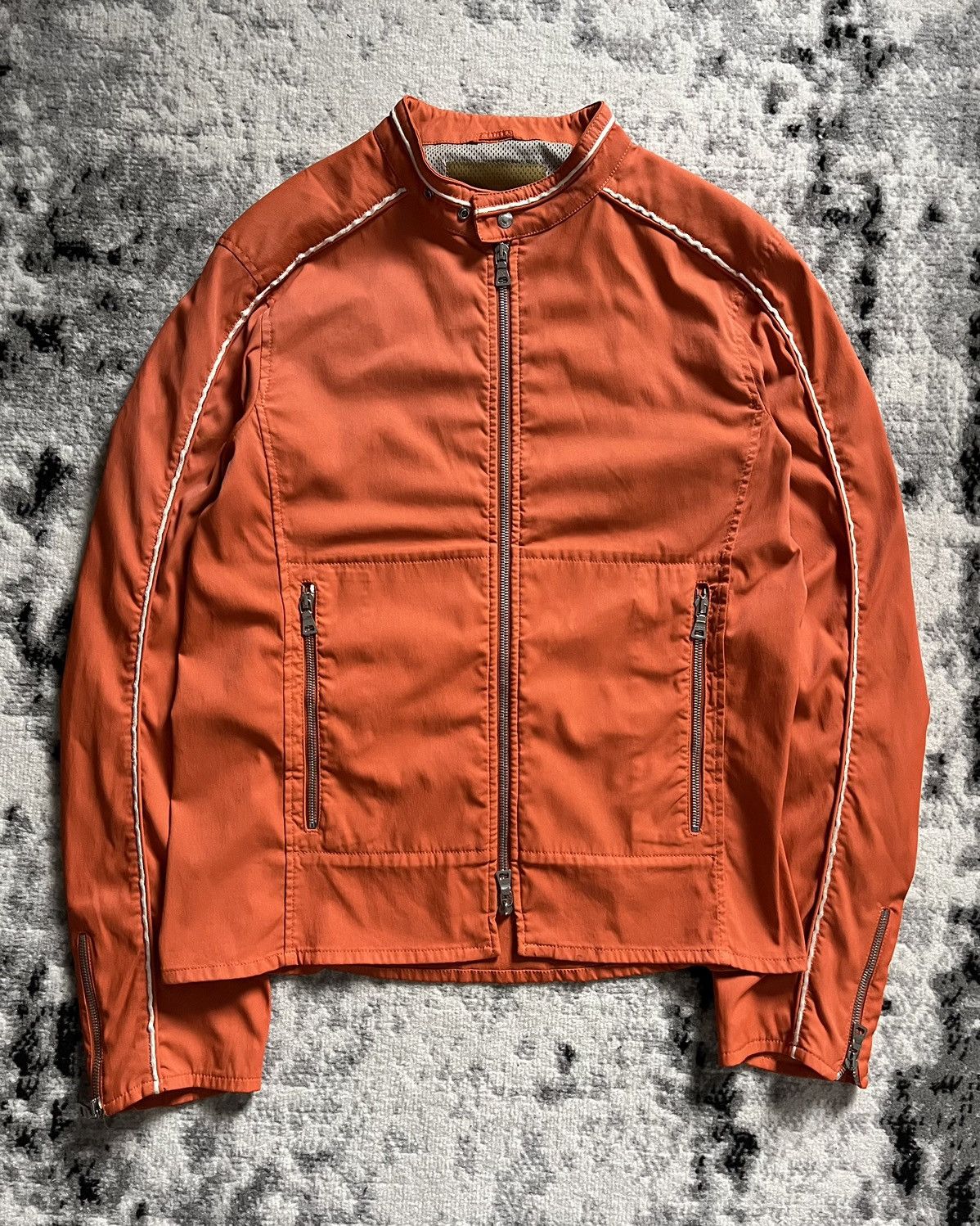 Pre-owned Archival Clothing X Prada 00s Prada Orange Nylon Jacket