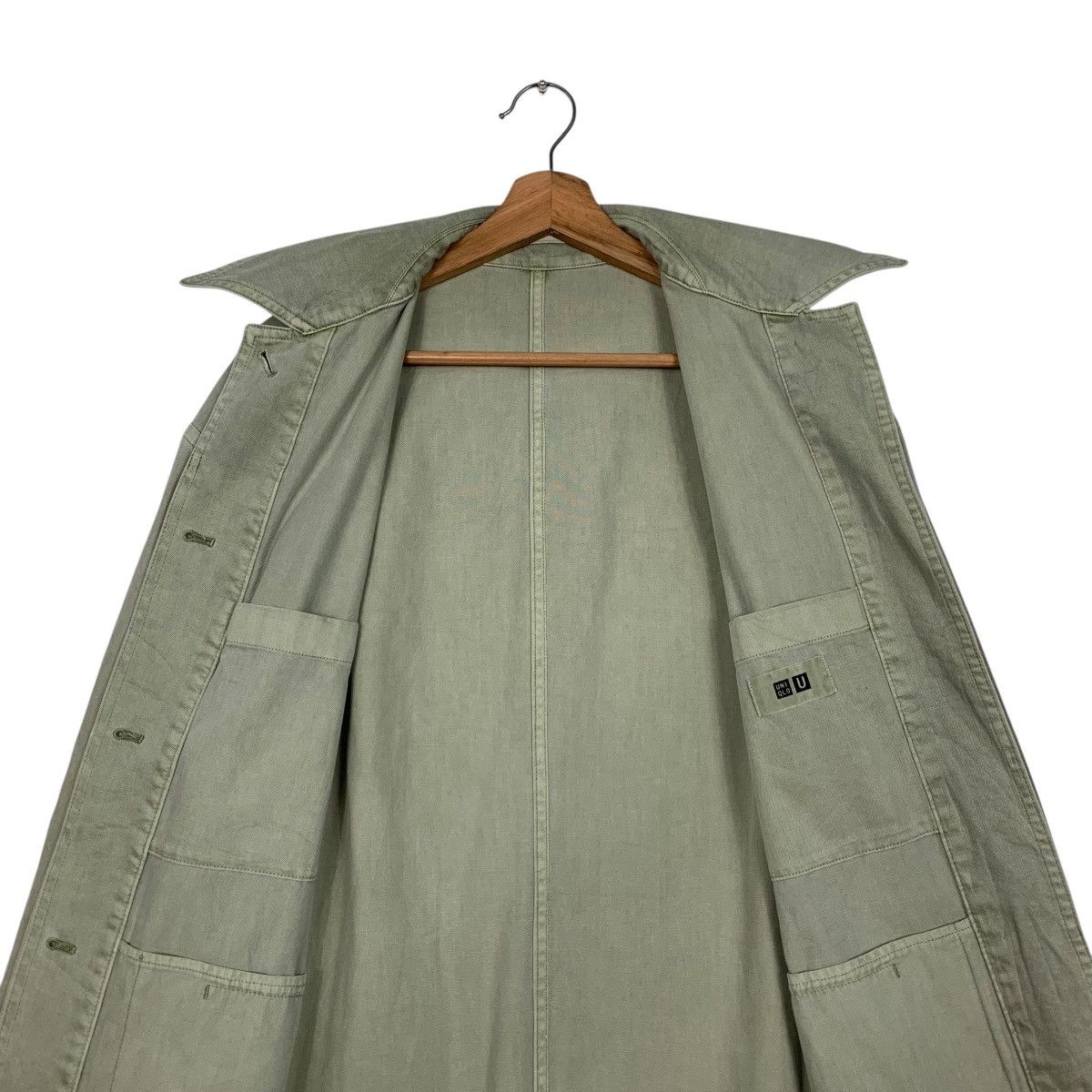 Lemaire × Uniqlo Uniqlo X LEMAIRE Faded Green Long Coat Jacket #2729-C123 Size US L / EU 52-54 / 3 - 13 Thumbnail