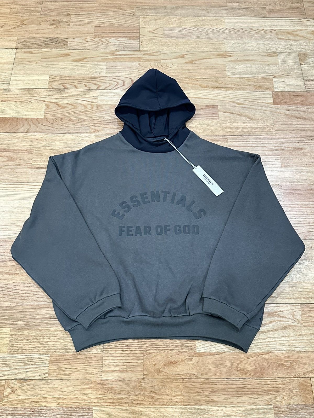 Fear of God Fear of God Essentials Nylon Fleece Hoodie Ink Jet Black ...