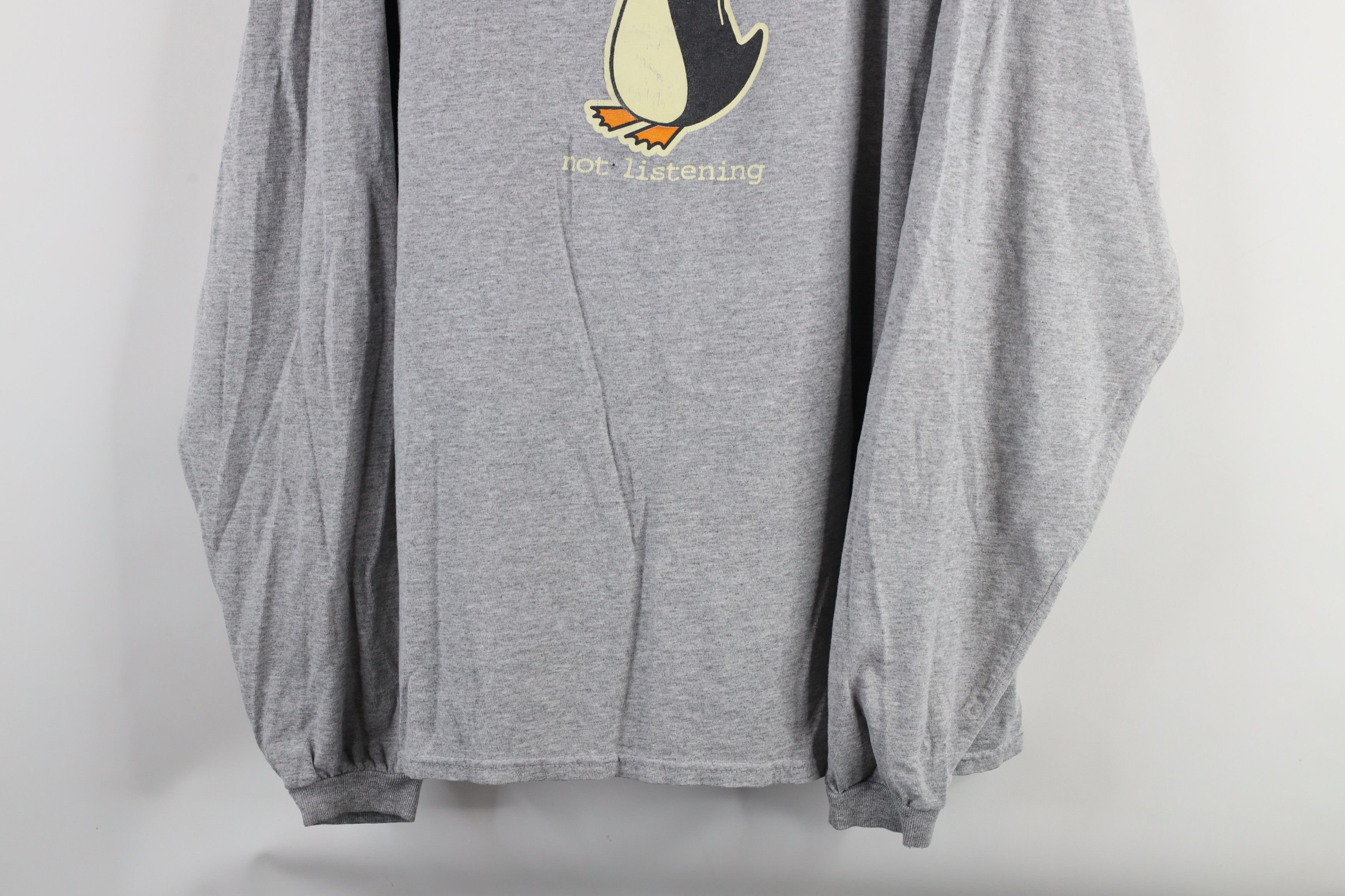 Vintage Vintage 90s Streetwear Penguin Long Sleeve T-Shirt Gray Size US XXL / EU 58 / 5 - 3 Thumbnail