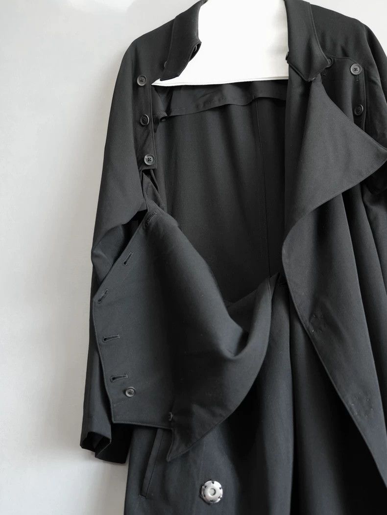 Yohji Yamamoto Yohji Yamamoto21SS Show Pure Black Wool Identical Coat 2503 Size US XL / EU 56 / 4 - 6 Thumbnail