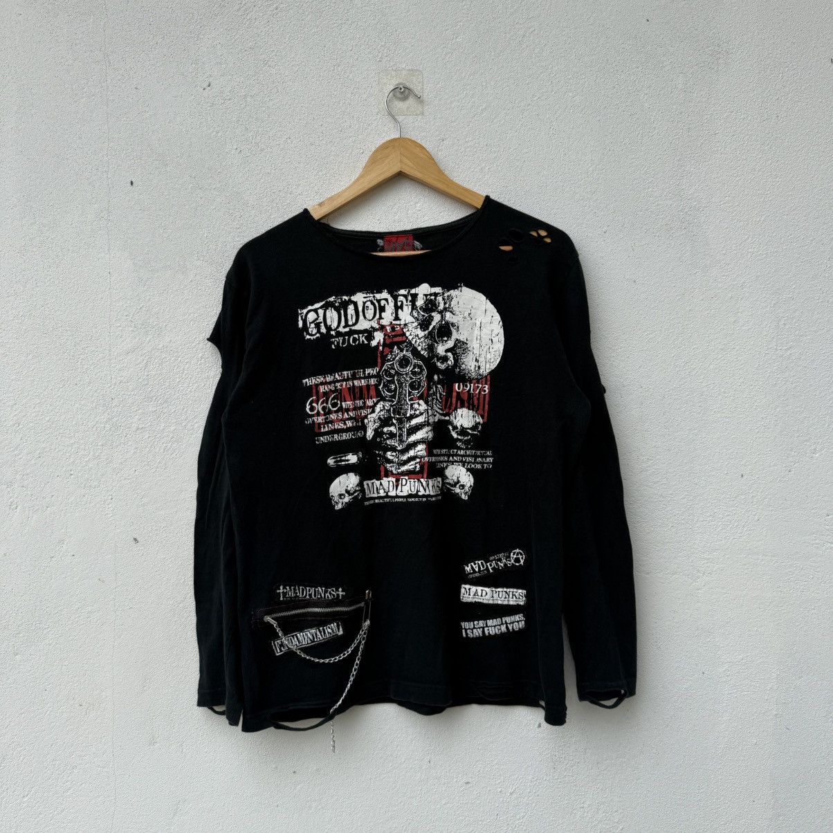 Seditionaries Vintage Mad Punk Gothic Cross Bondage Longsleeve Shirt Size US L / EU 52-54 / 3 - 1 Thumbnail