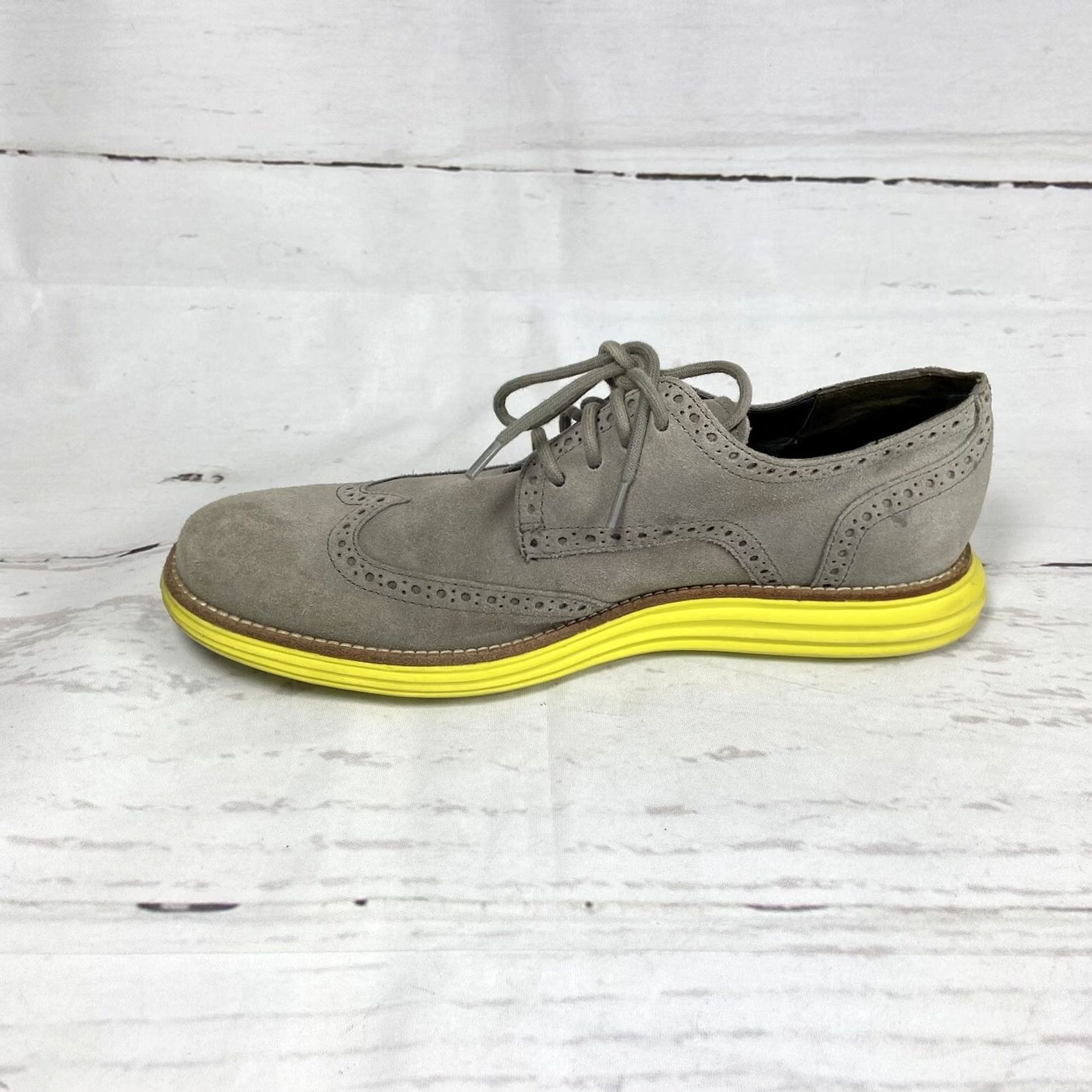 Cole Haan Cole Haan Lurnagrand Shoes Men’s 9.5M Gray Suede Wingtip Oxfords Size US 10 / EU 43 - 4 Thumbnail