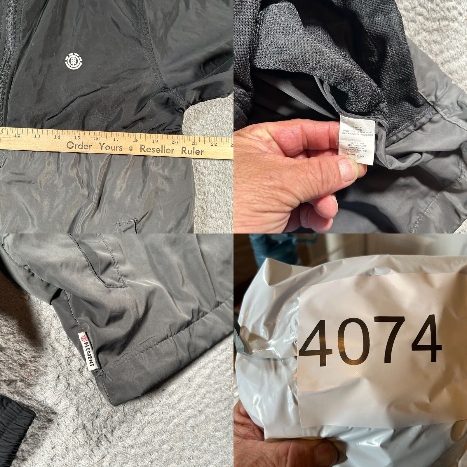 Element Element Alder Fundamental Windbreaker Jacket Mens M Black Gray Water Resistant Size US M / EU 48-50 / 2 - 8 Thumbnail