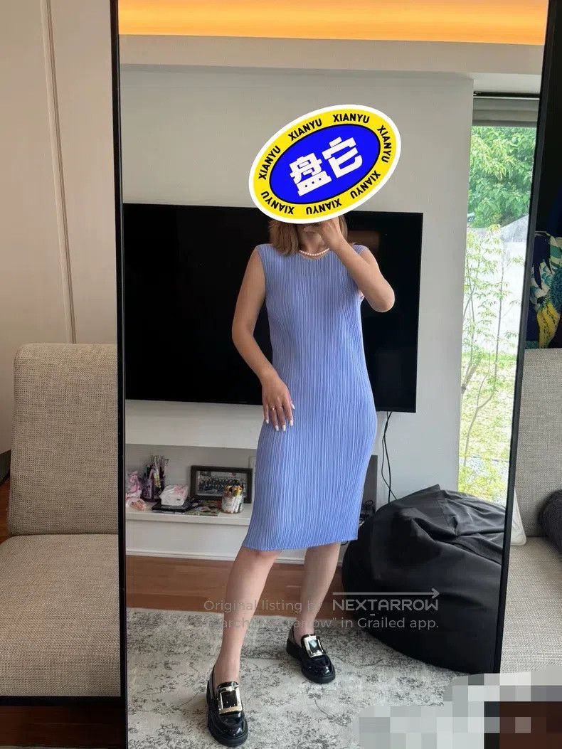 Issey Miyake Issey Miyake Blue Dress Size L / US 10 / IT 46 - 1 Thumbnail