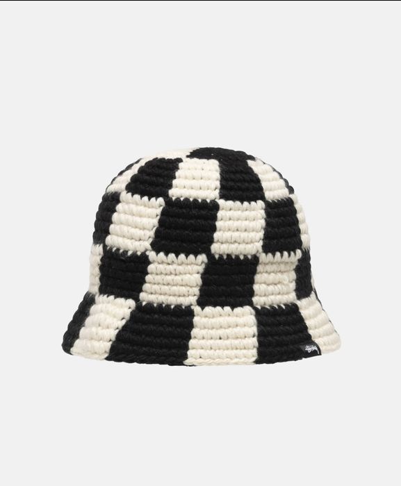 Stussy Stussy Checkered Knit Bucket Hat Grailed