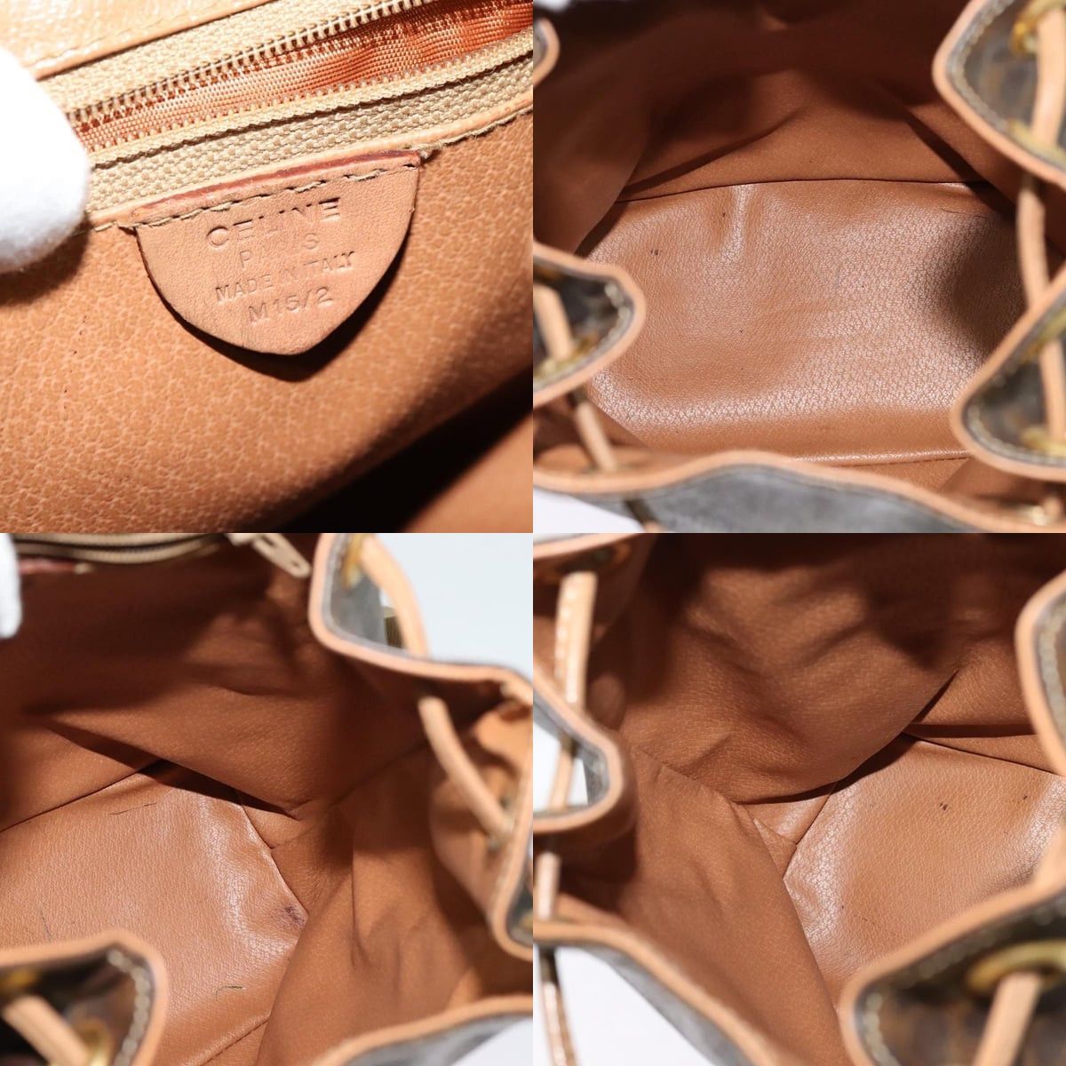 Celine CELINE Macadam Canvas Backpack Pvc Leather Brown Gold Size ONE SIZE - 12 Thumbnail