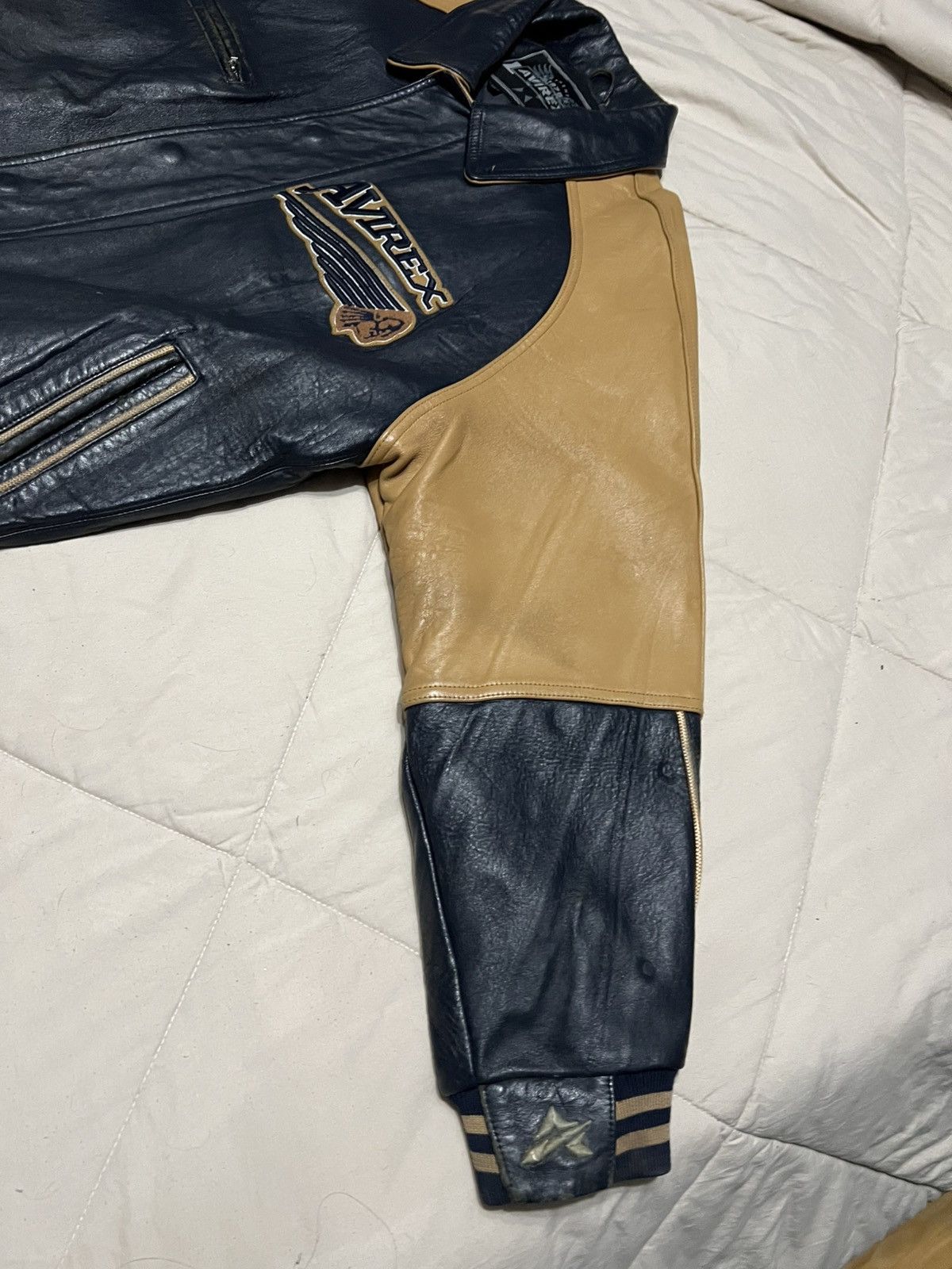 Avirex Vintage Avirex dark blue and beige leather jacket 3xl Size US XXL / EU 58 / 5 - 3 Thumbnail