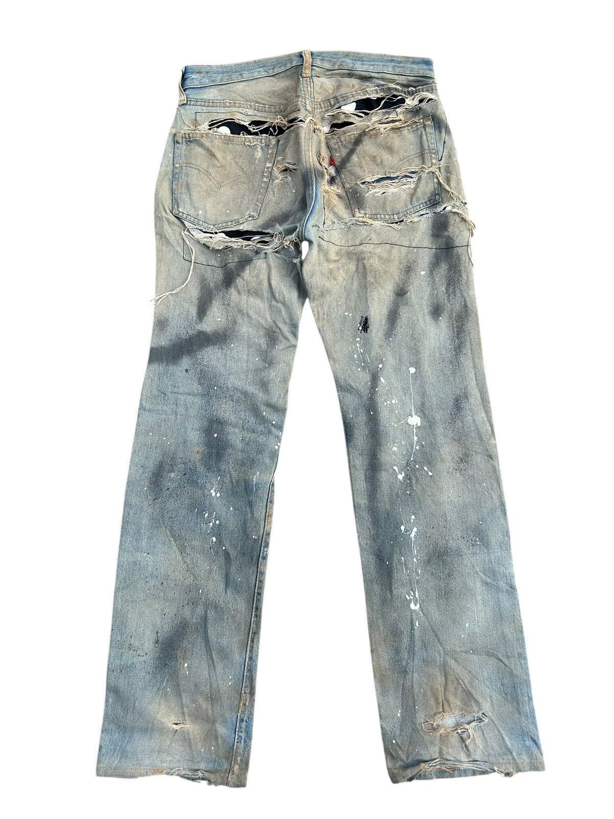 Levi's 80's THRASHED Levi's 6 Selvedge Reconstructed Repair Denim Size US 31 - 4 Thumbnail