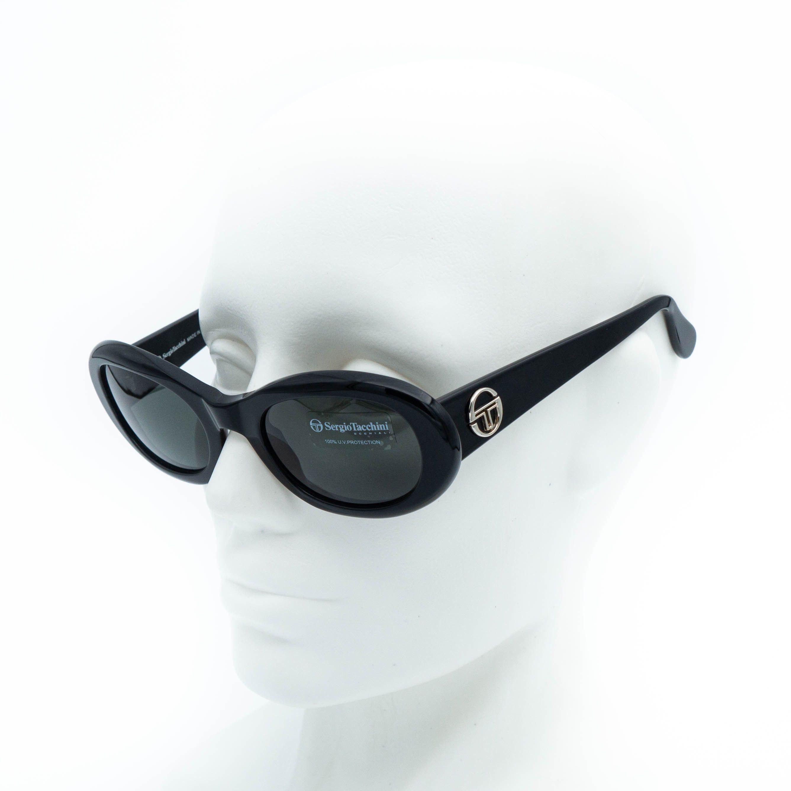 Sergio Tacchini Sergio Tacchini ST 1538-S Black Oval Sunglasses Vintage Size ONE SIZE - 4 Thumbnail